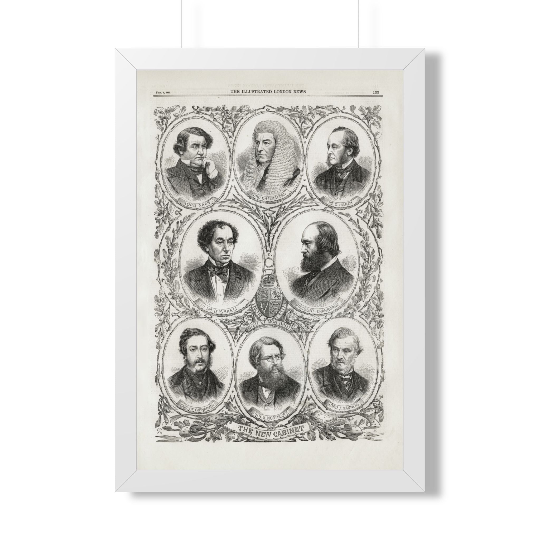 The New Cabinet - Framed Poster — 19th-Century Portrait Collage Vintage Print