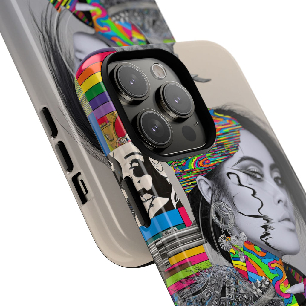 Phone Case - Colorful Glitch Portrait Tough Magnetic Case