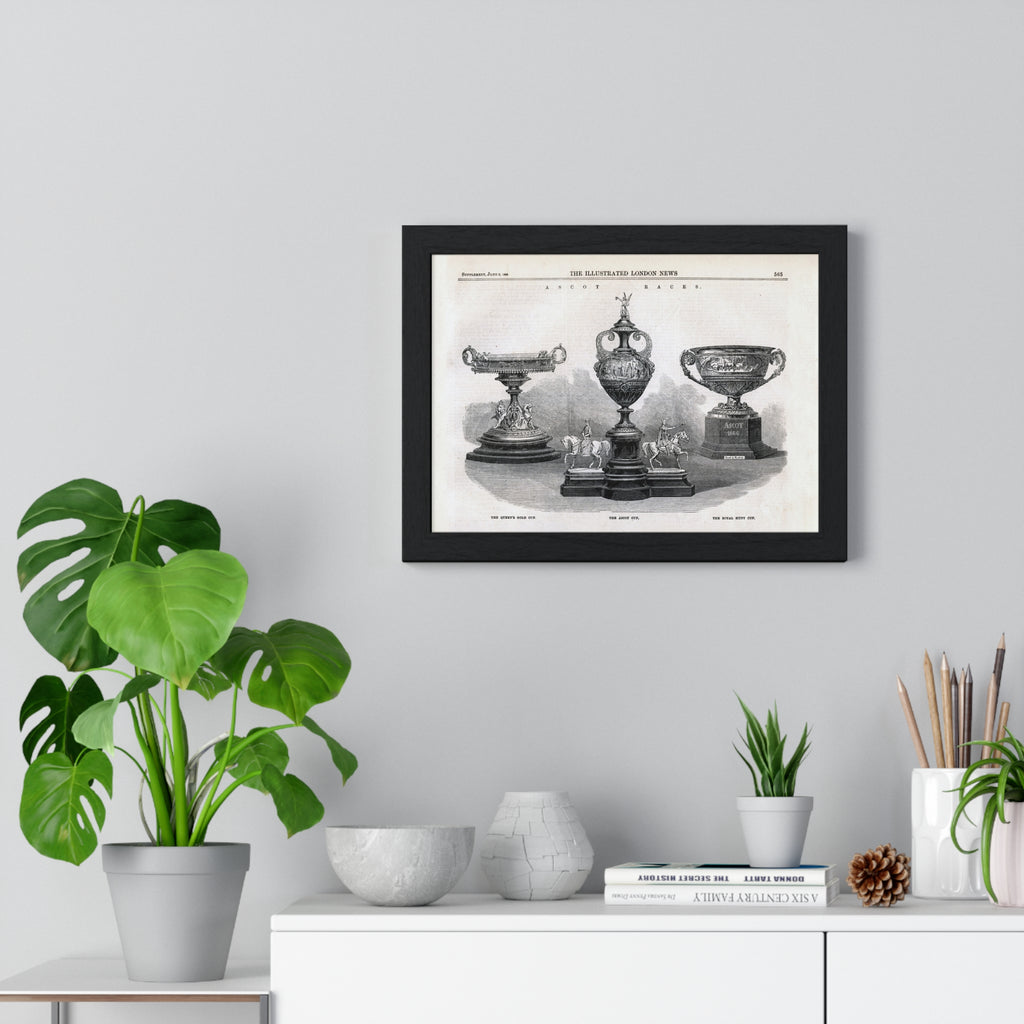 Framed Vintage Trophy Engraving Poster