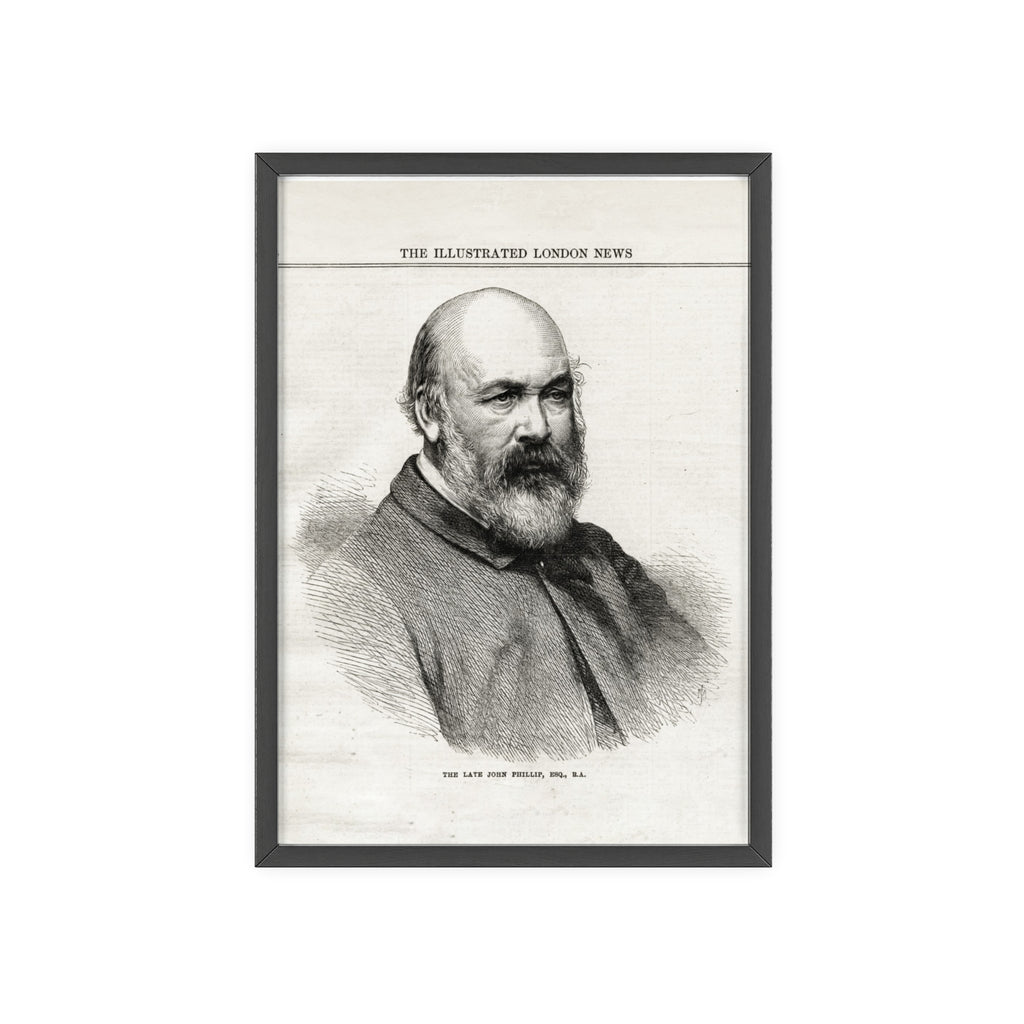 The Late John Phillip, Esq. Framed Vintage Portrait Print — Illustrated London News Gentleman Poster