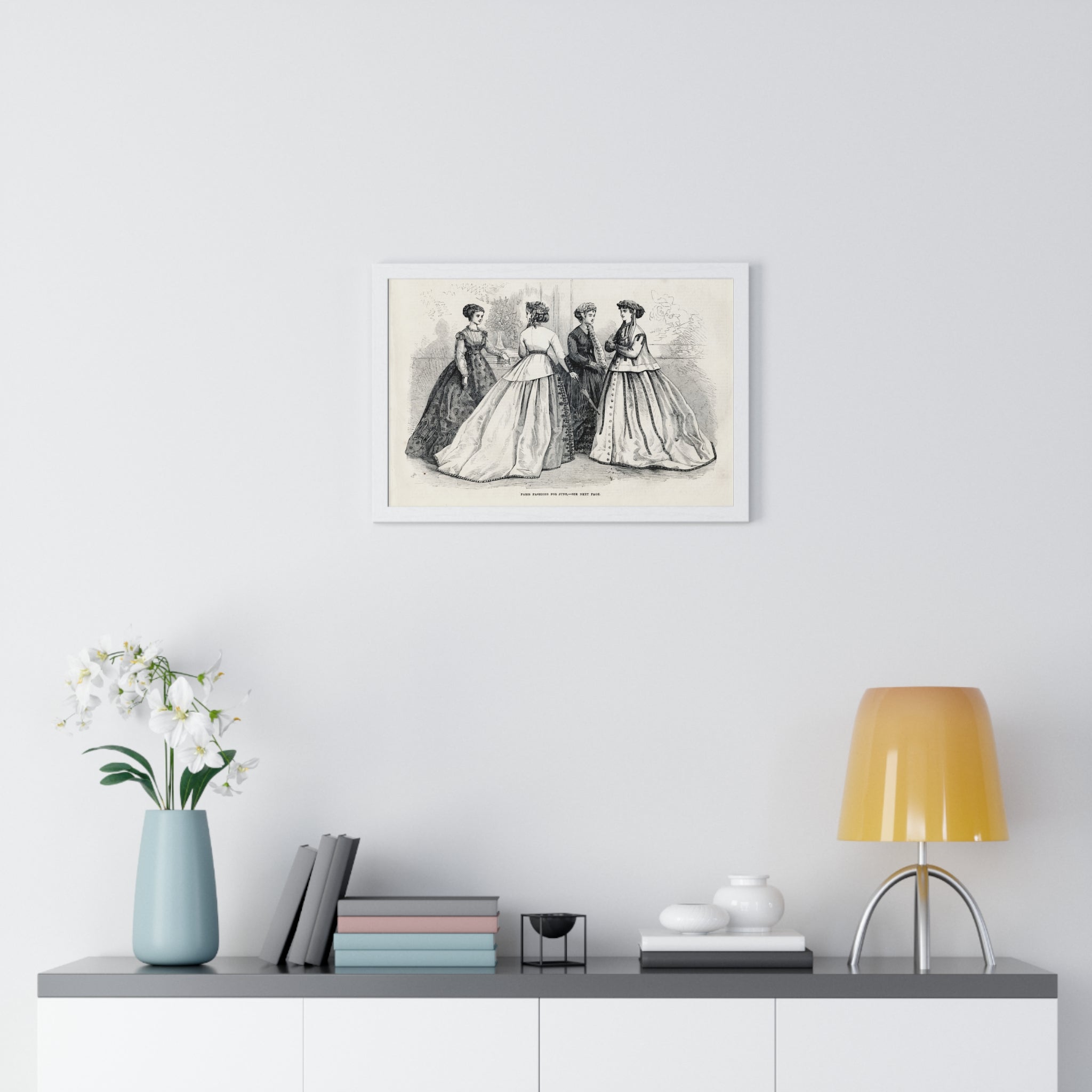 Vintage Fashion Print Framed Poster — Paris Fashion — 19th Century Ladies Illustration