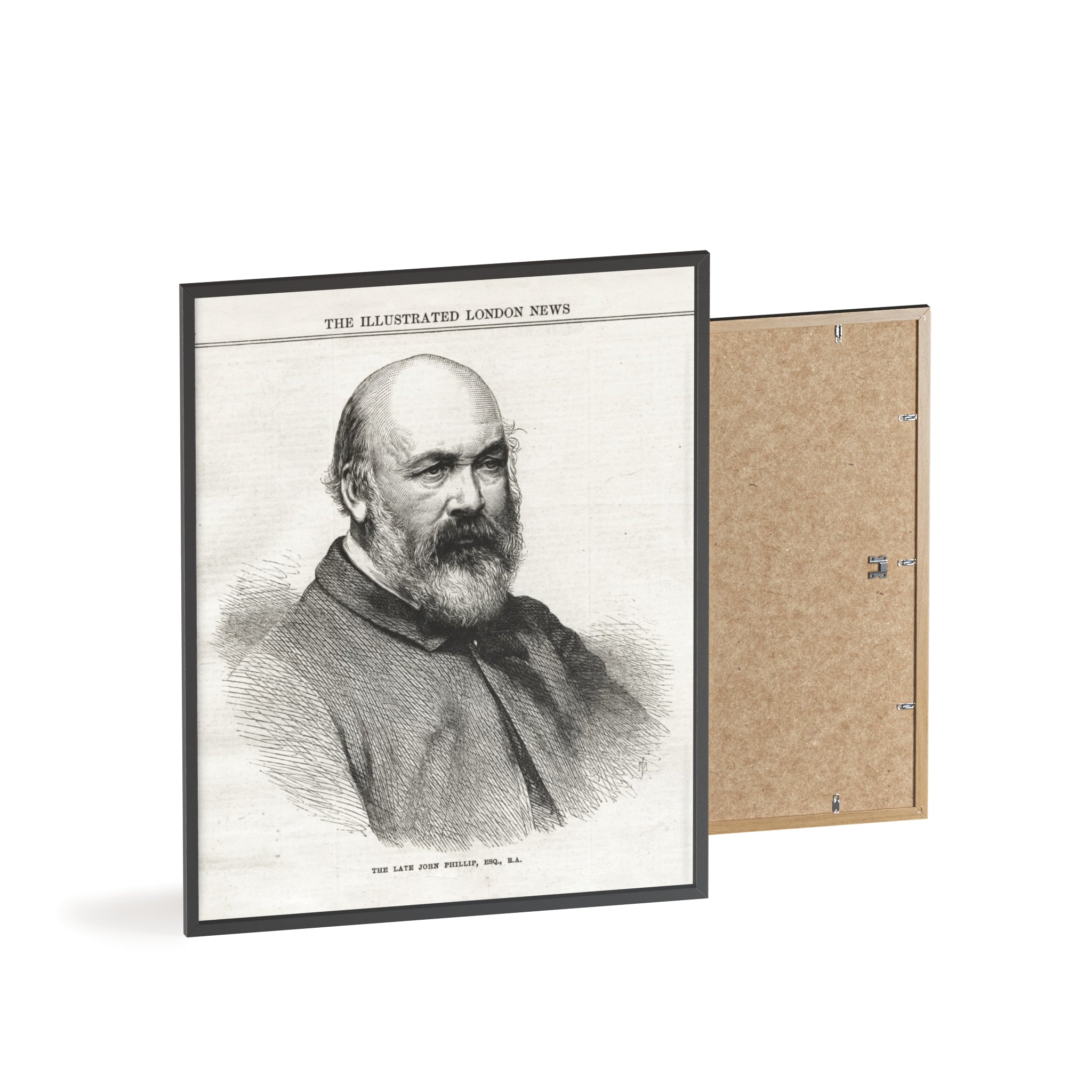 The Late John Phillip, Esq. Framed Vintage Portrait Print — Illustrated London News Gentleman Poster