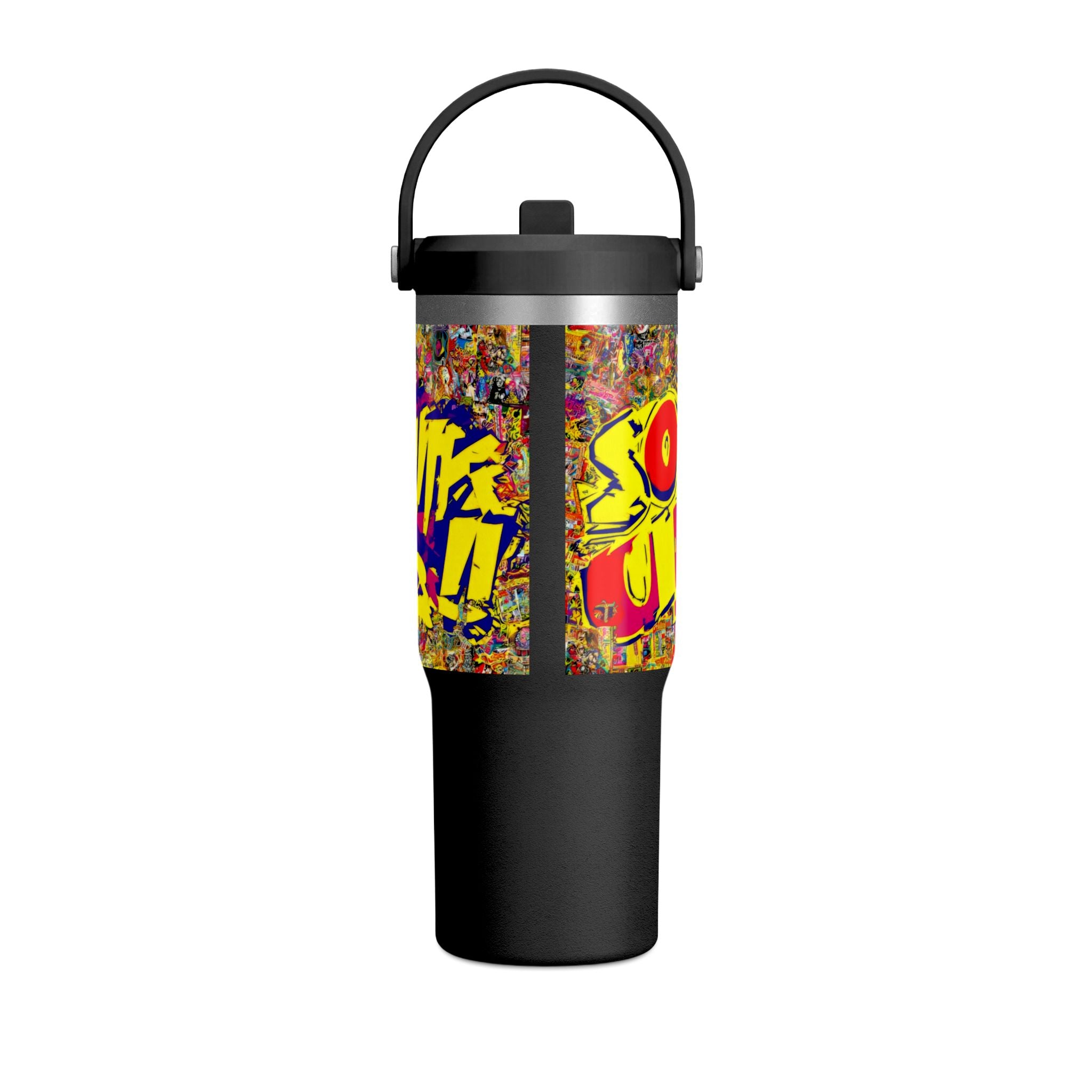Pop Art Nomad Tumbler 32oz – Colorful Surprise Face Travel Mug
