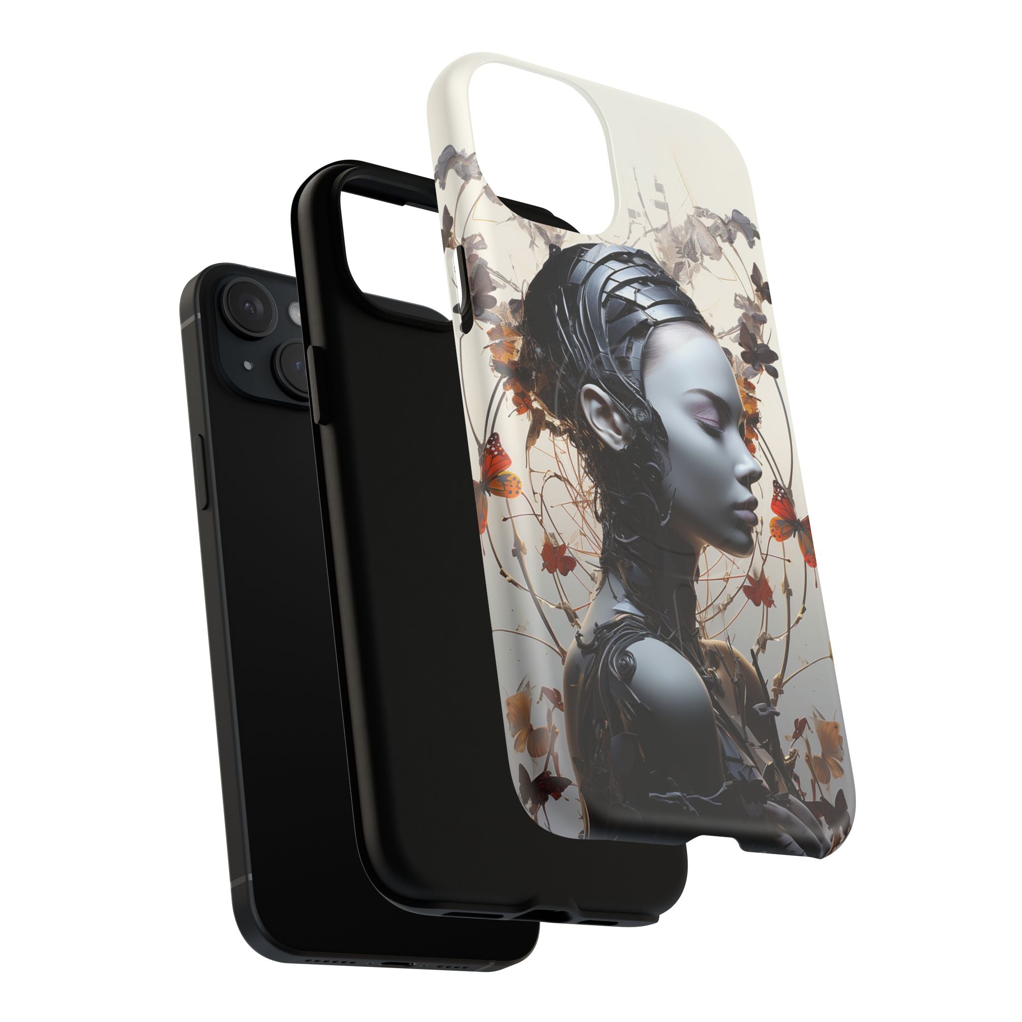 Art Nouveau Cyberpunk Phone Case — Surreal Floral Femme Tough Magnetic Case