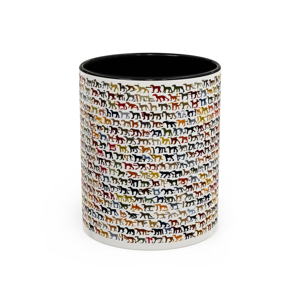Horse Pattern Accent Coffee Mug — Colorful Mini Horses Design (11/15 oz)