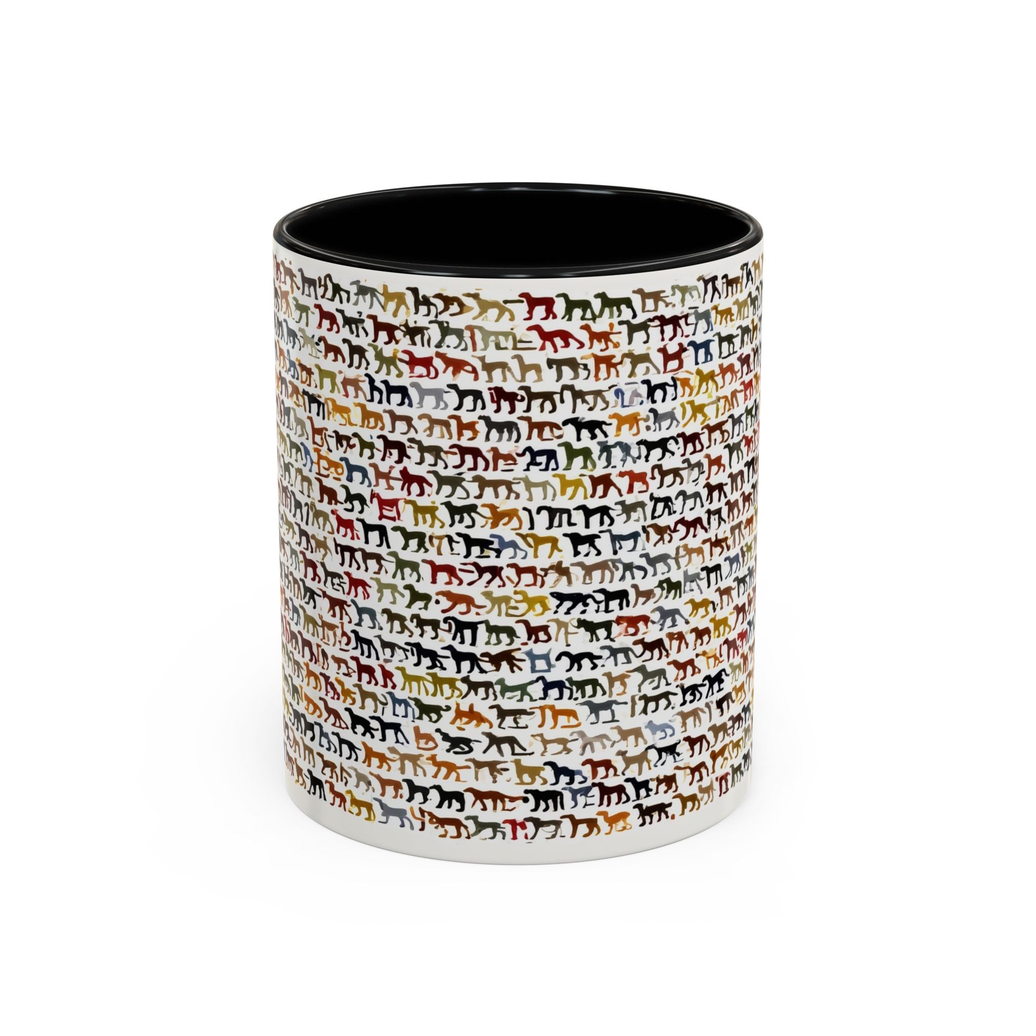 Horse Pattern Accent Coffee Mug — Colorful Mini Horses Design (11/15 oz)