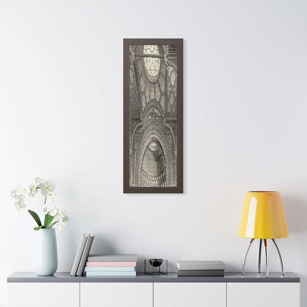Detail of the New Jewish Synagogue, Berlin. Vintage Cathedral Ceiling Framed Poster — Architectural Interior Art Print