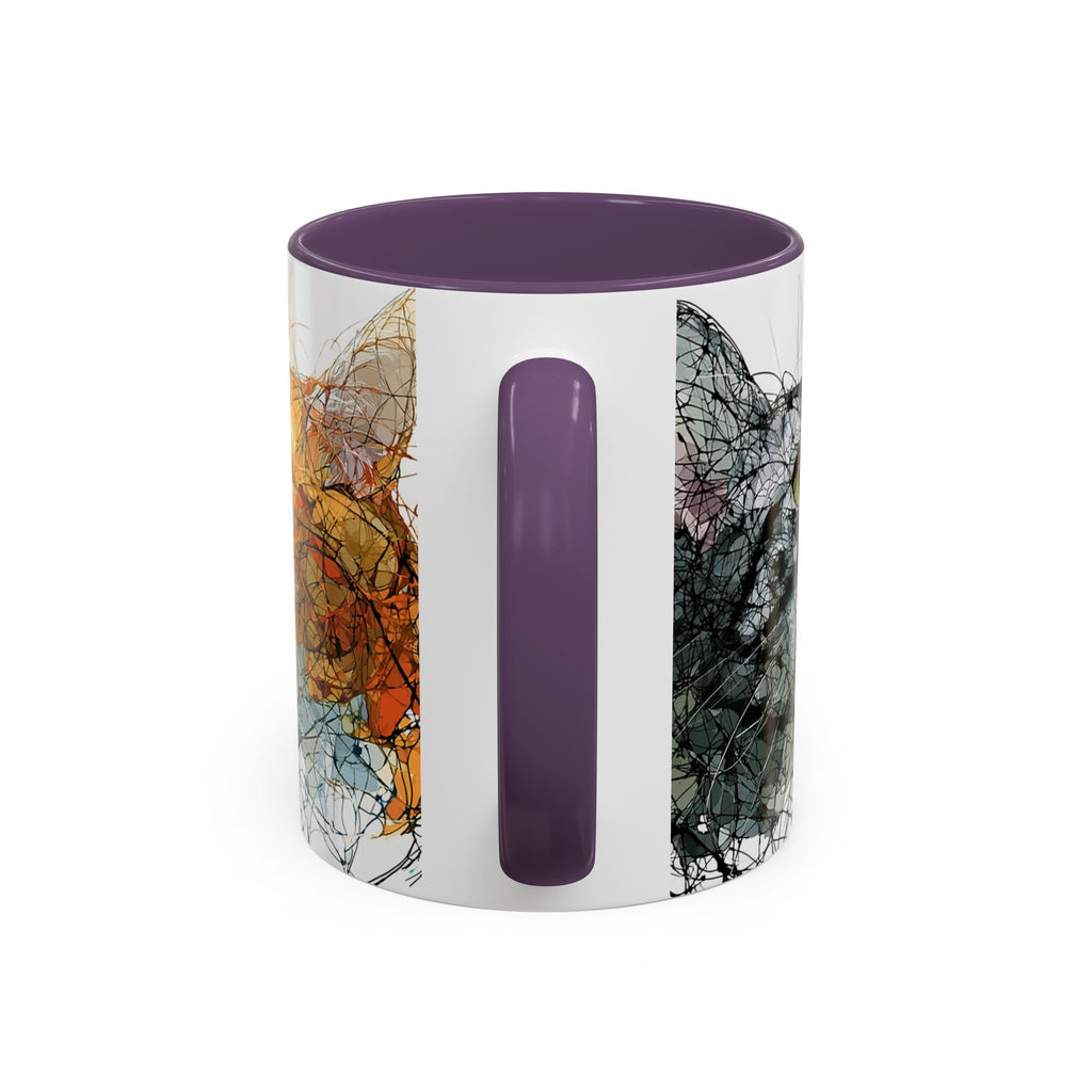 Artistic Orange Tabby Cat Accent Coffee Mug — 11/15oz