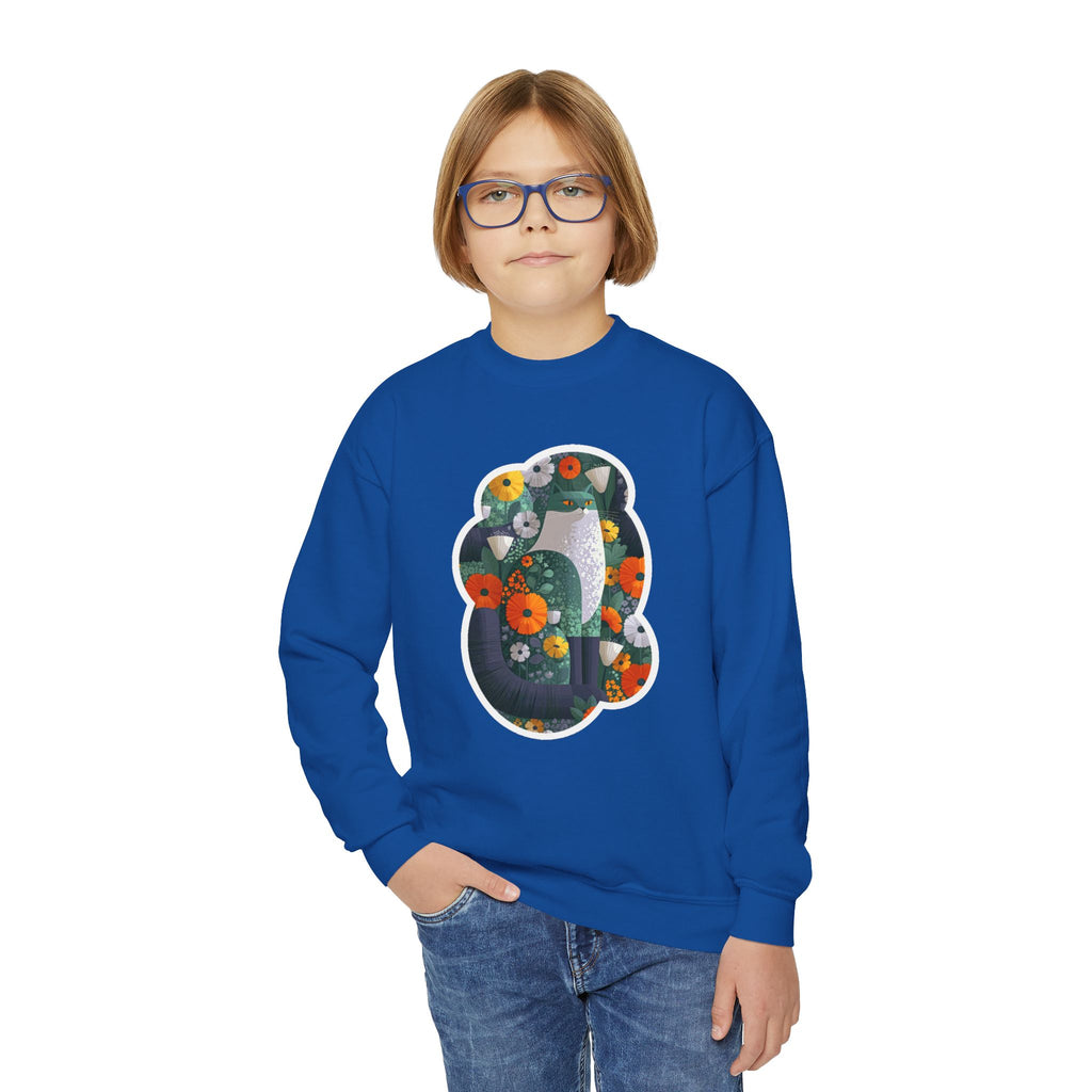 Youth Sweatshirt — Floral Number 8 Crewneck