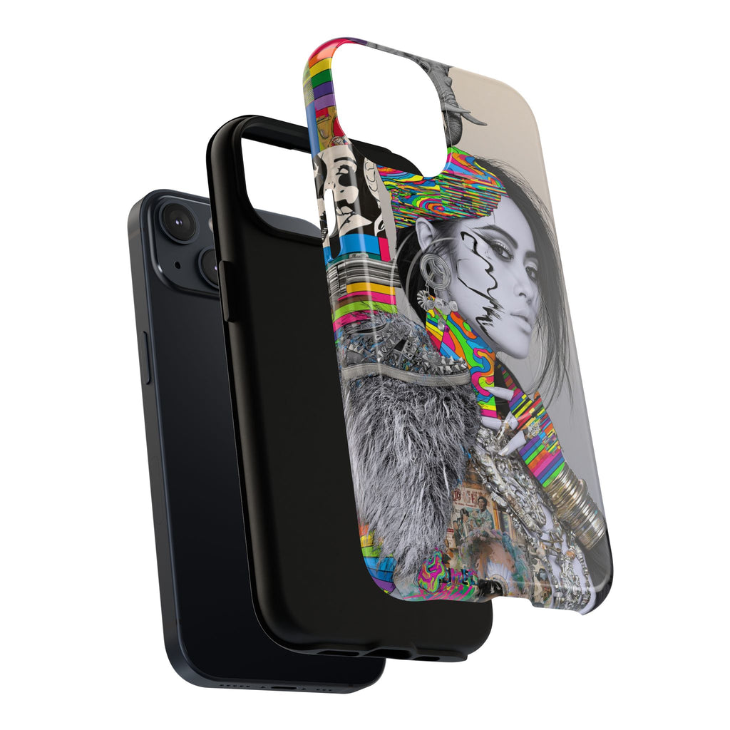 Phone Case - Colorful Glitch Portrait Tough Magnetic Case