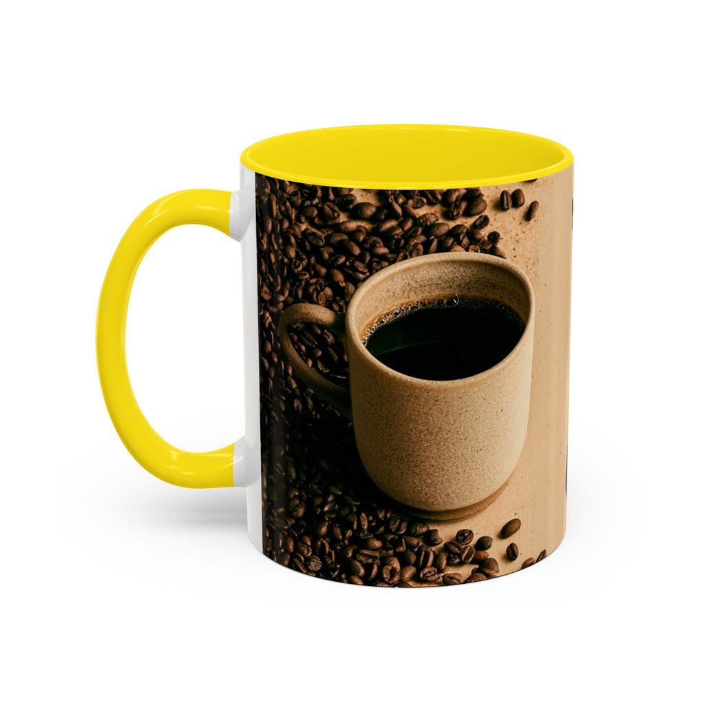 Coffee Mug — "Yeah, yeah, yeah...But First Coffee" Accent Ceramic Mug (11/15oz)