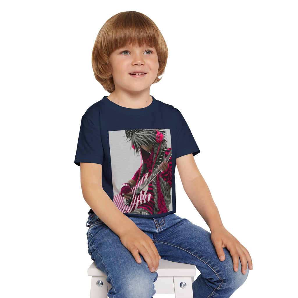 Toddler T‑Shirt — Pink Punk Guitar Kid Graphic Tee
