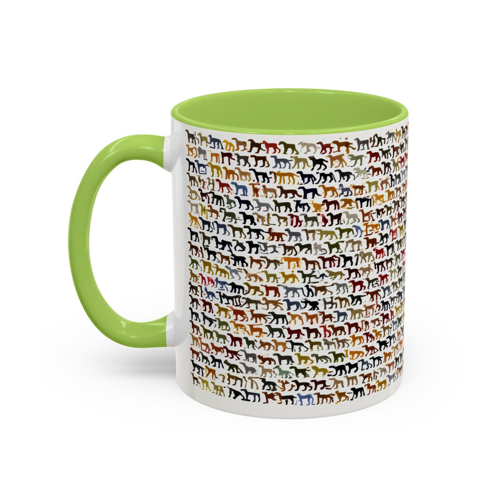 Horse Pattern Accent Coffee Mug — Colorful Mini Horses Design (11/15 oz)