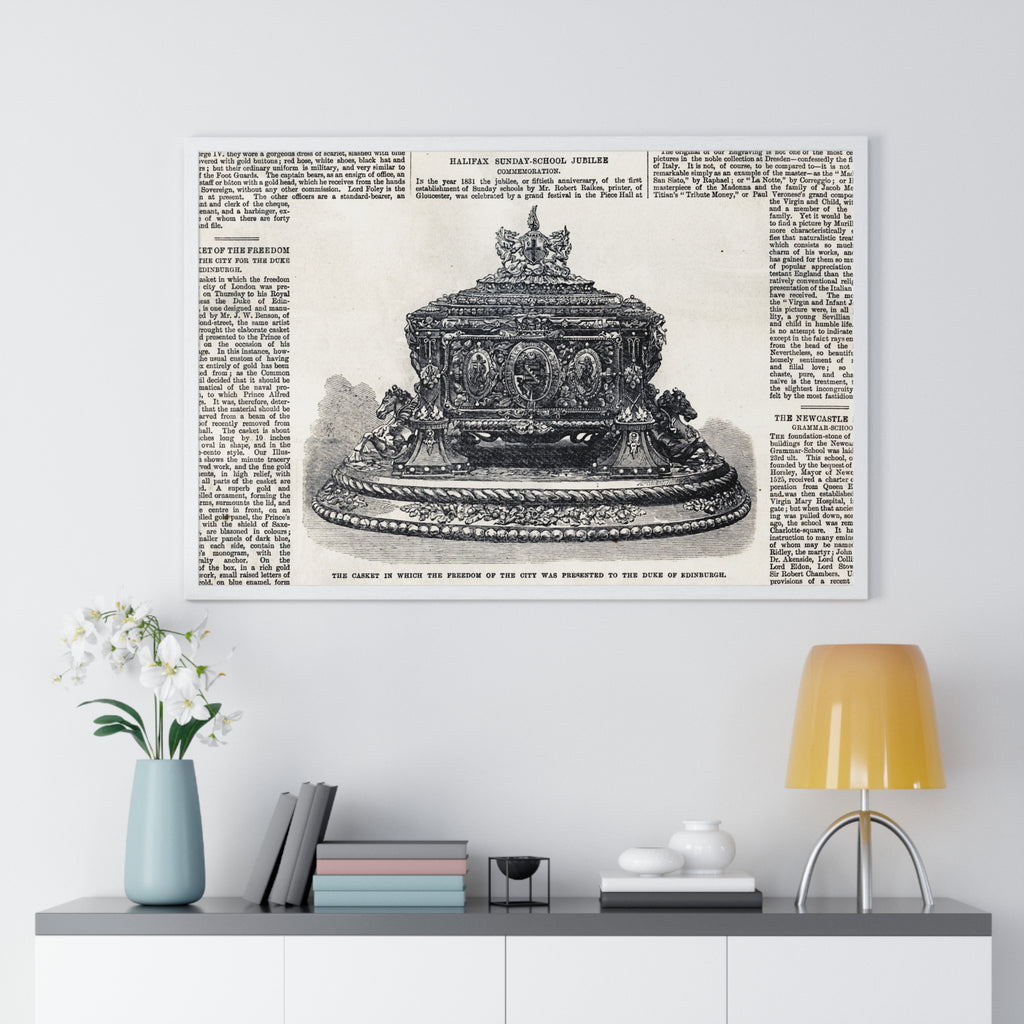 Vintage Crown Illustration Framed Poster — Antique Dictionary Art Print