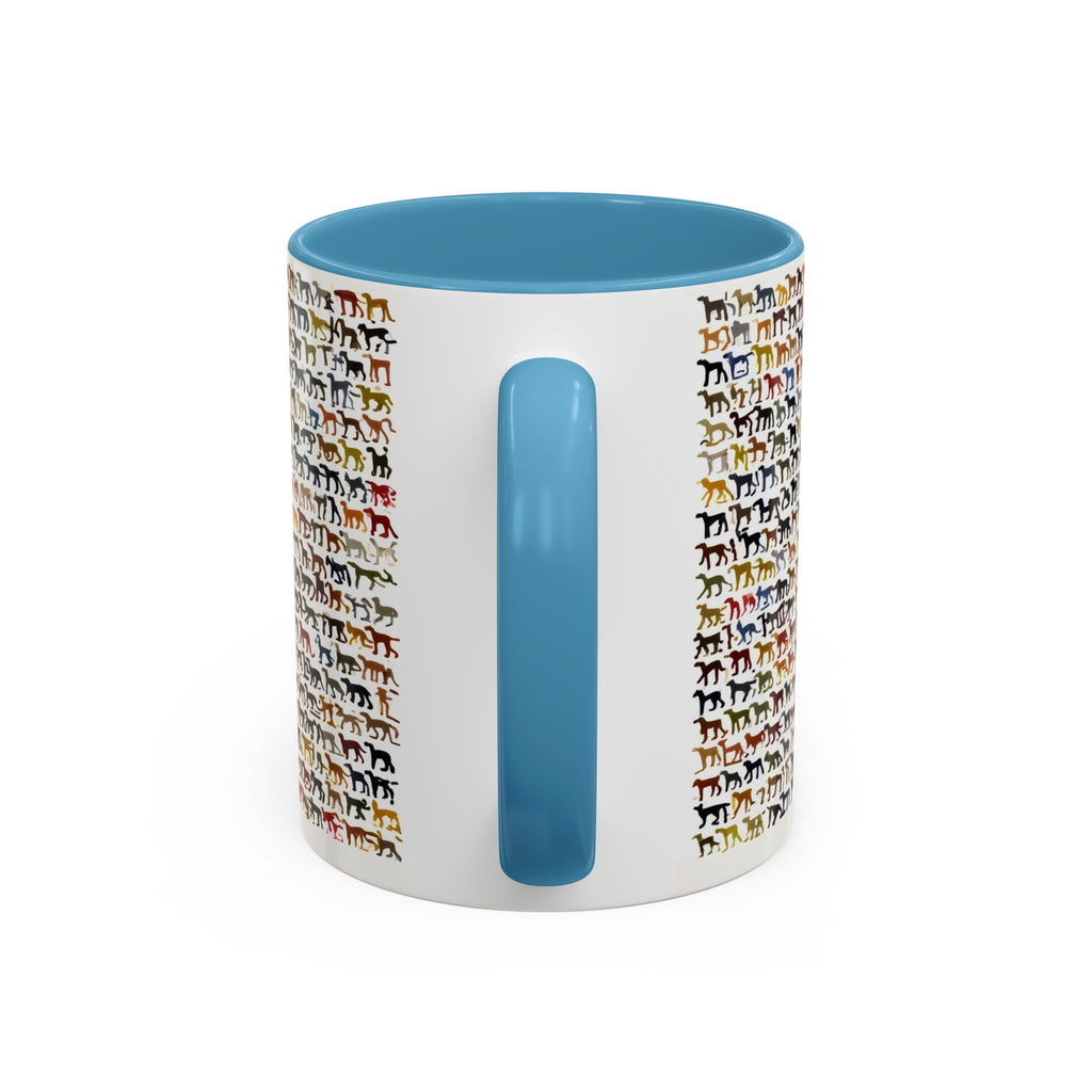 Horse Pattern Accent Coffee Mug — Colorful Mini Horses Design (11/15 oz)
