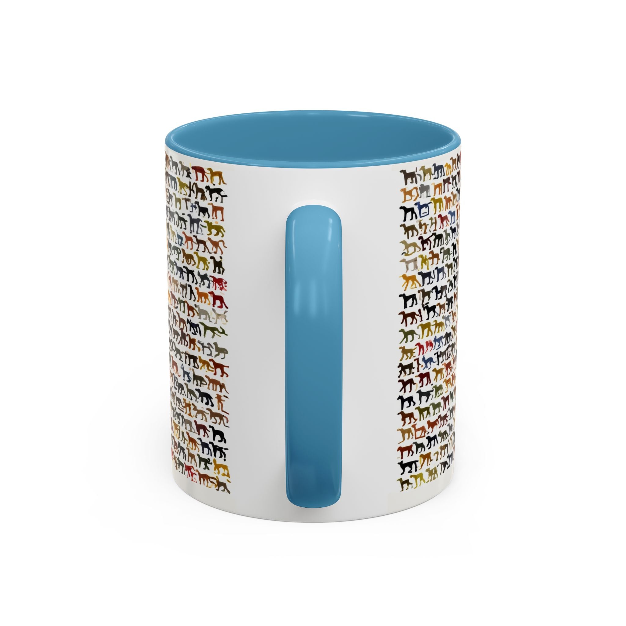 Horse Pattern Accent Coffee Mug — Colorful Mini Horses Design (11/15 oz)