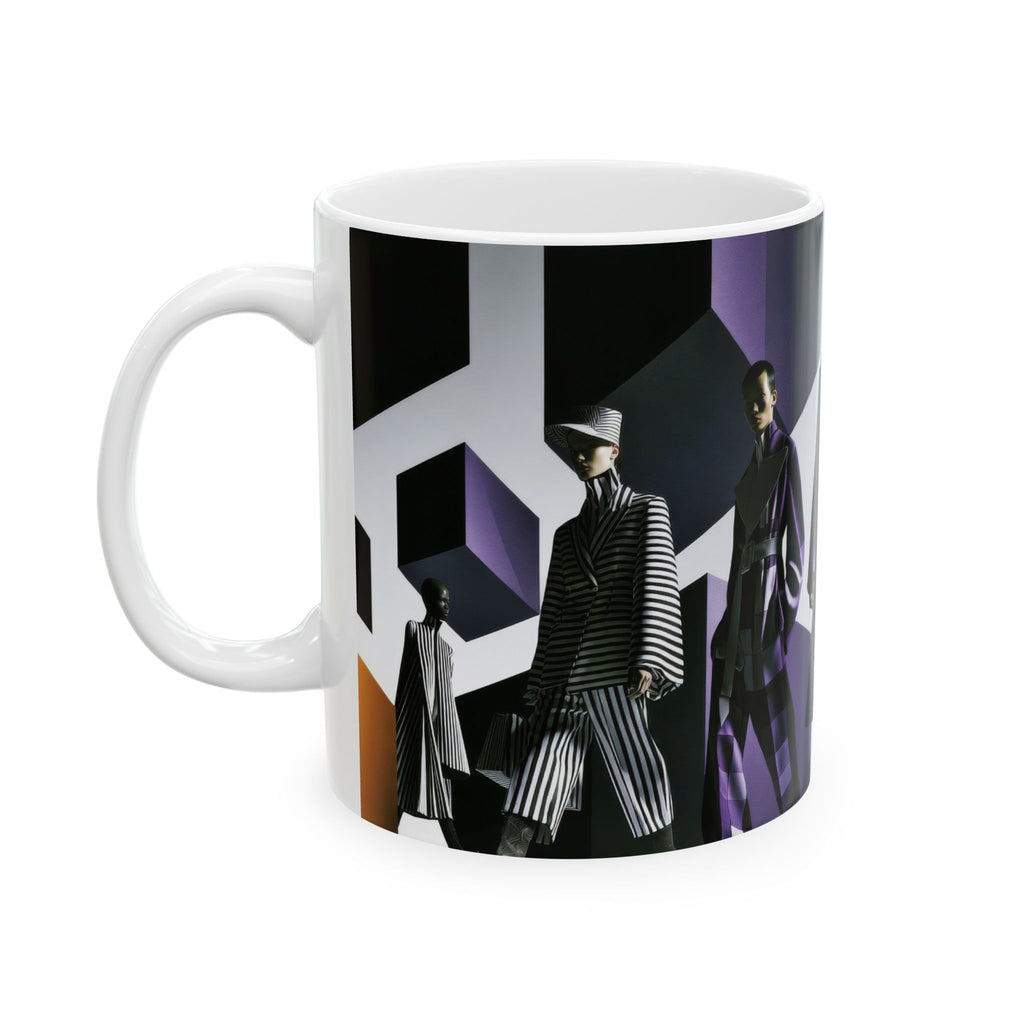 Fashion Runway Ceramic Mug — Stylish Models Graphic (11oz/15oz)