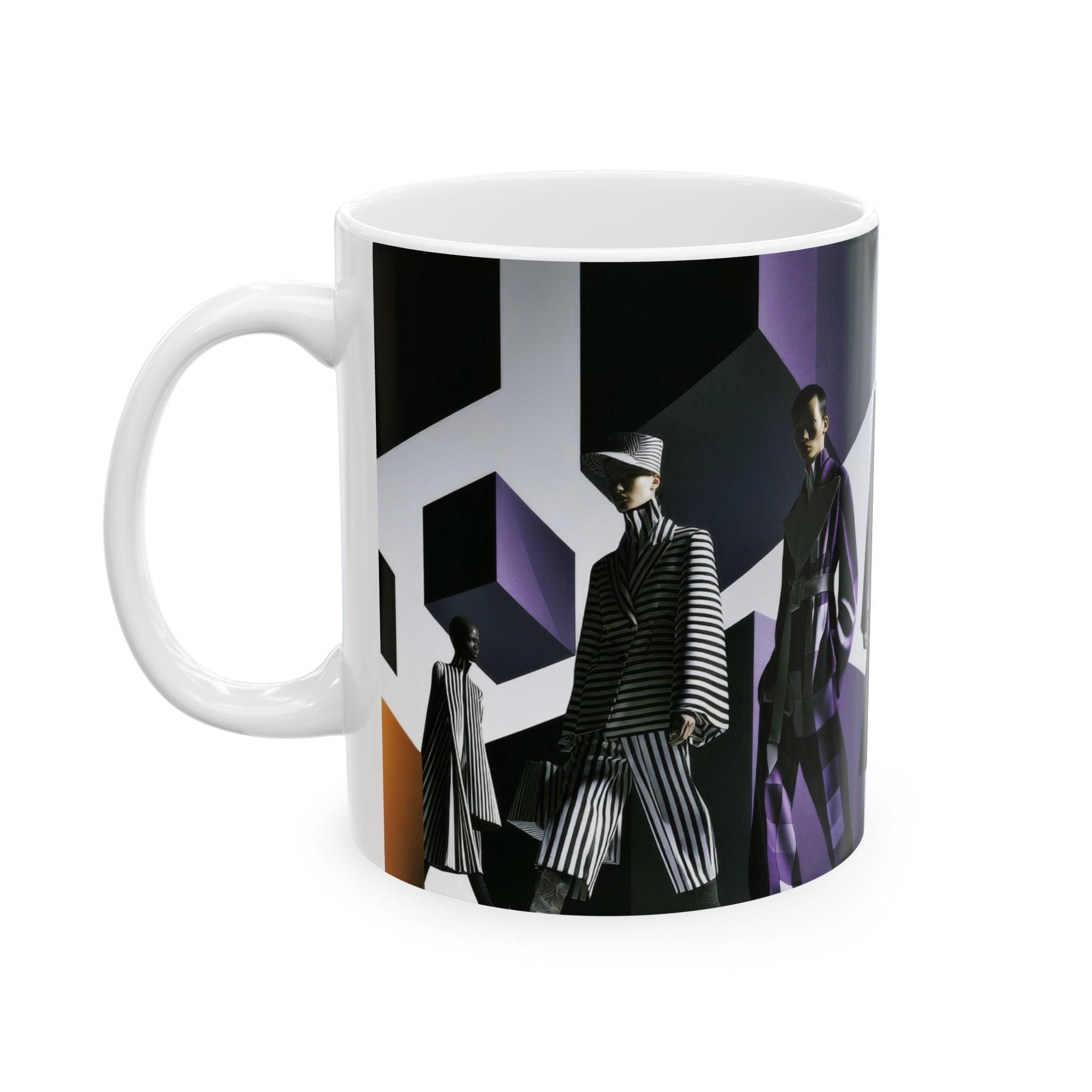 Fashion Runway Ceramic Mug — Stylish Models Graphic (11oz/15oz)