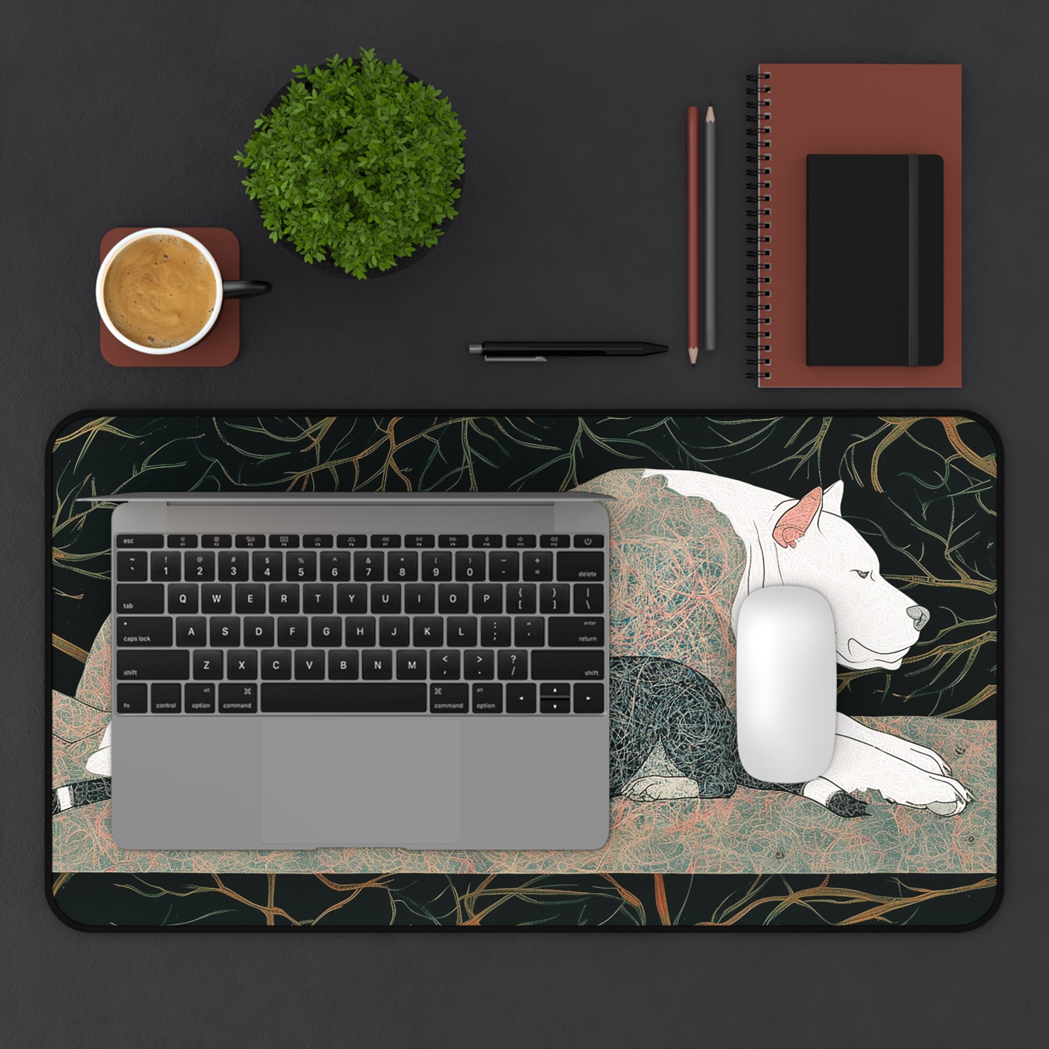 Dog Family Desk Mat — Artistic Sleeping Dogs Mouse Pad