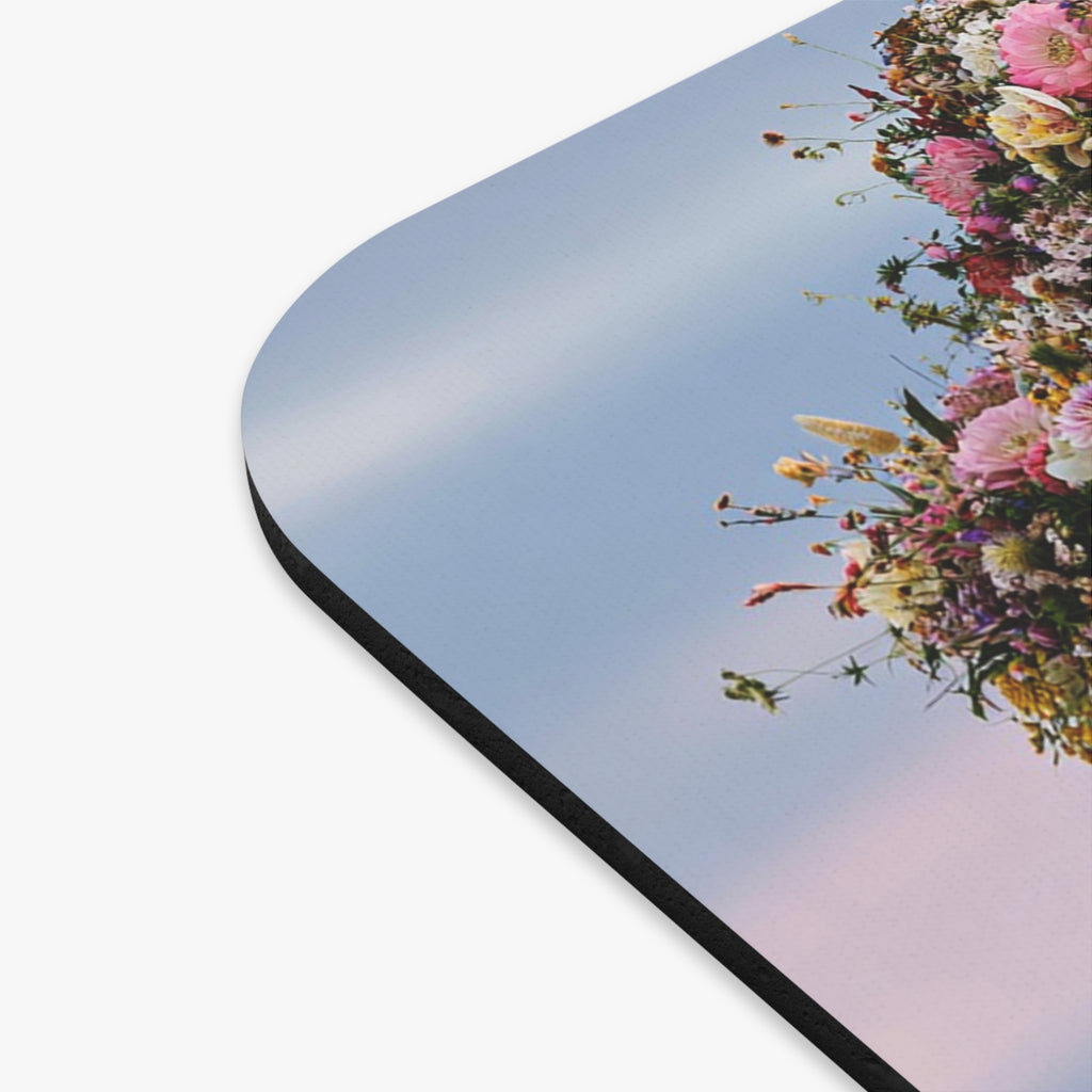Robot with Flowers Mouse Pad — Cute Vintage Robot Desk Mat