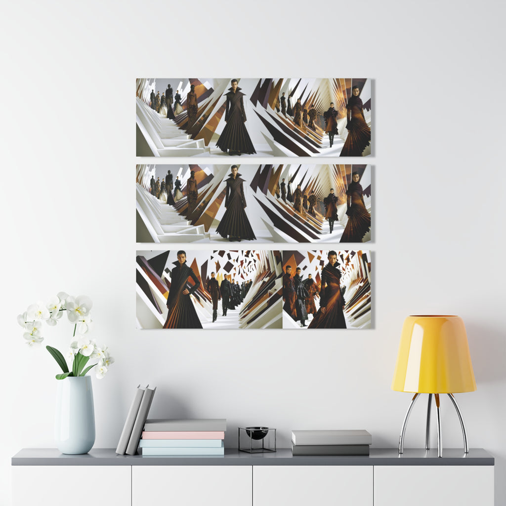 Fashion Runway Triptych Acrylic Wall Art – Modern Catwalk Collage