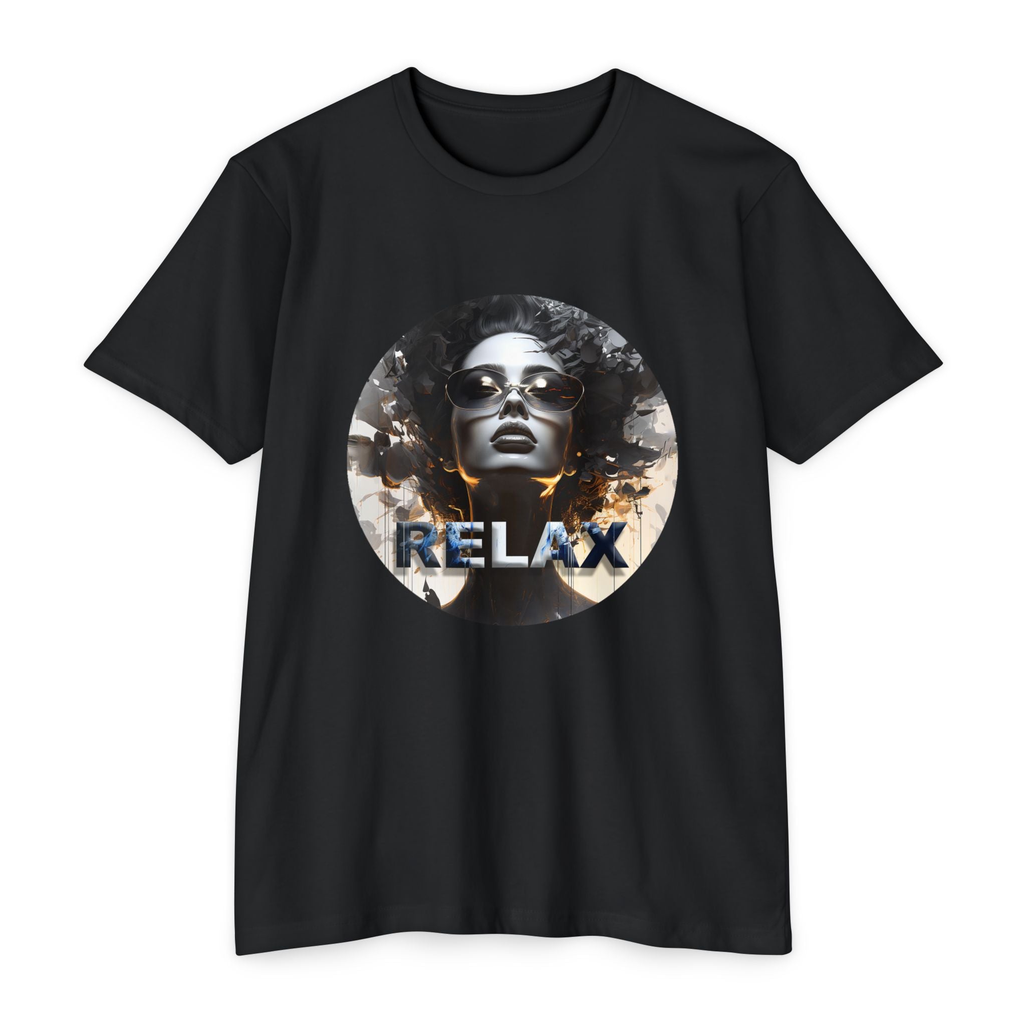 Relax Graphic T-Shirt — Vintage Portrait Tee with 'RELAX' Text