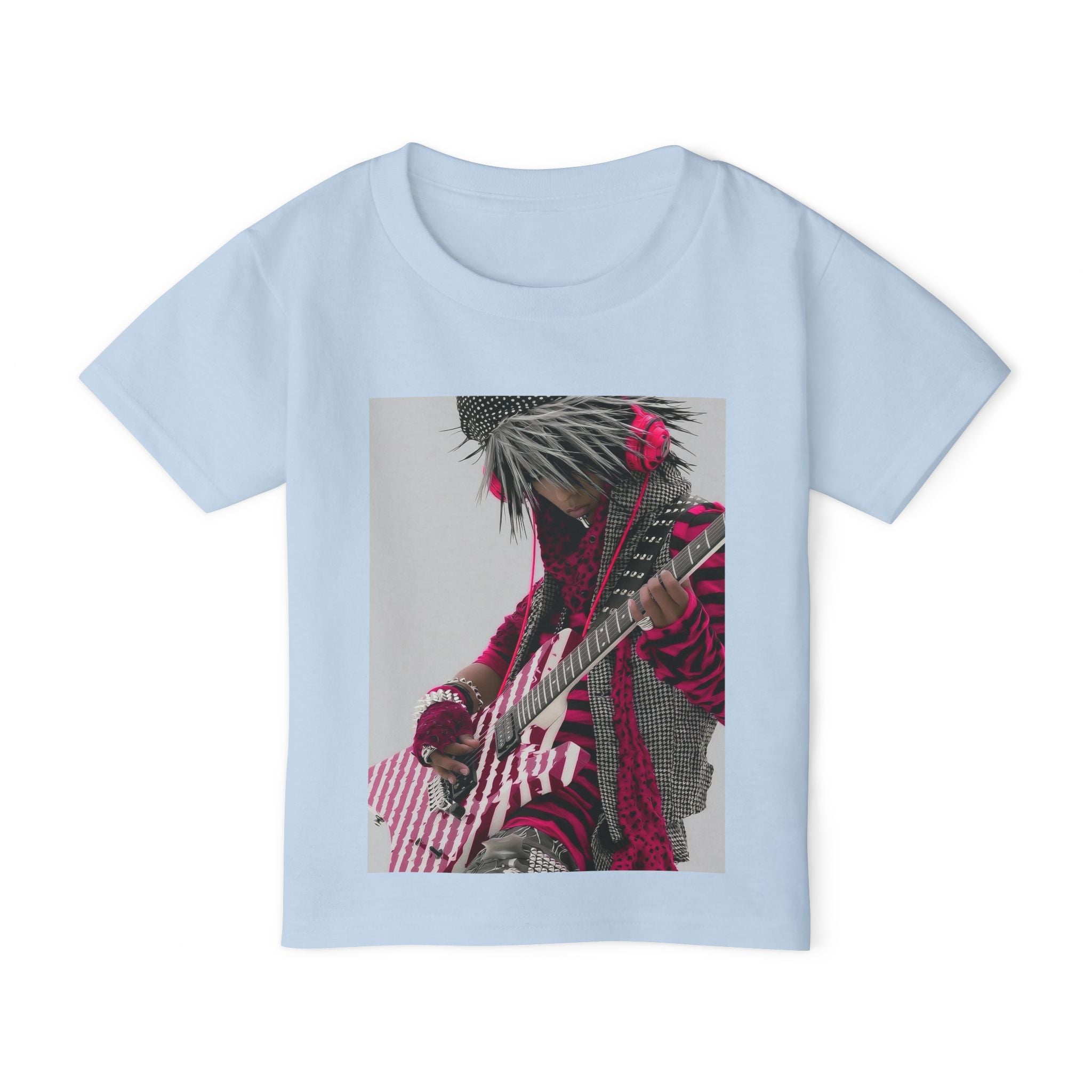 Toddler T‑Shirt — Pink Punk Guitar Kid Graphic Tee