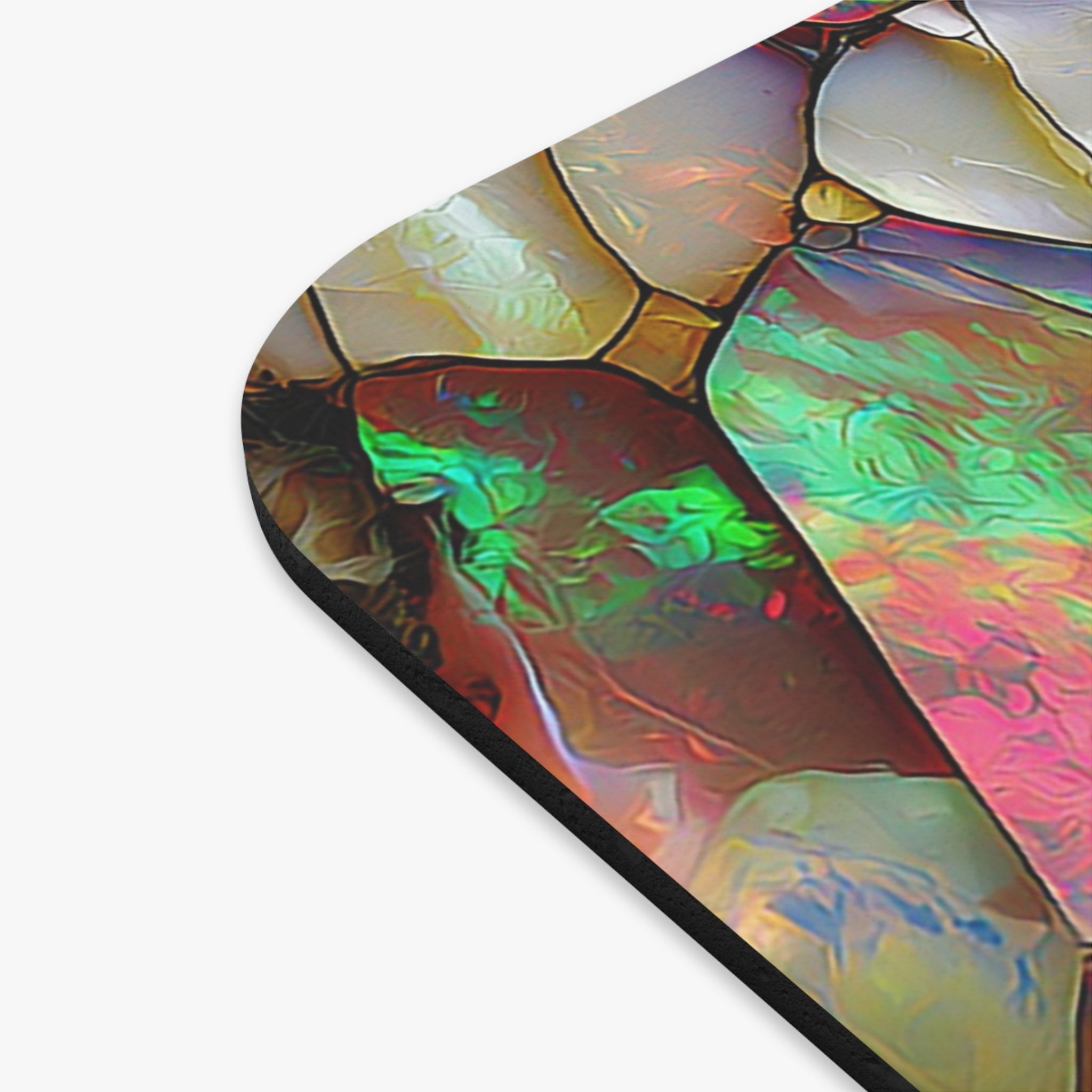 Opal Mosaic Mouse Pad — Iridescent Gemstone Desk Mat