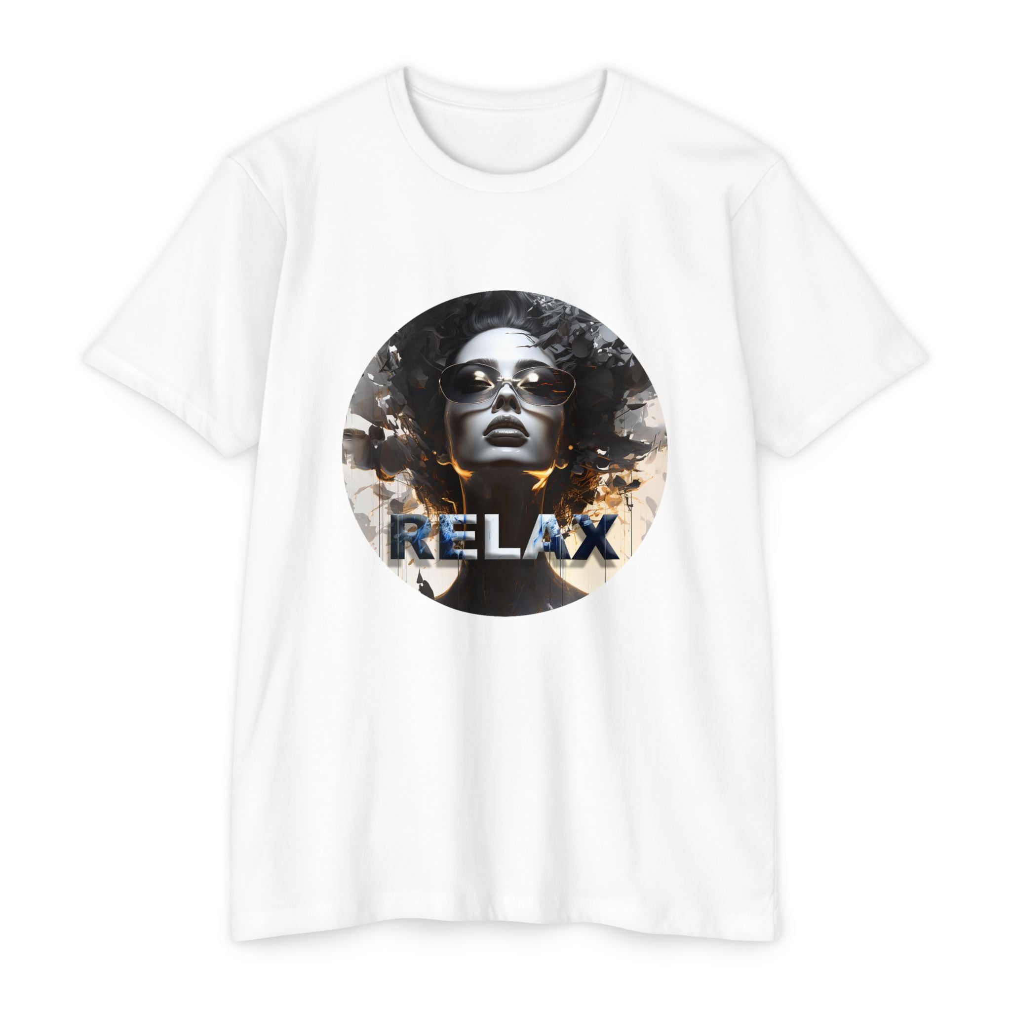 Relax Graphic T-Shirt — Vintage Portrait Tee with 'RELAX' Text