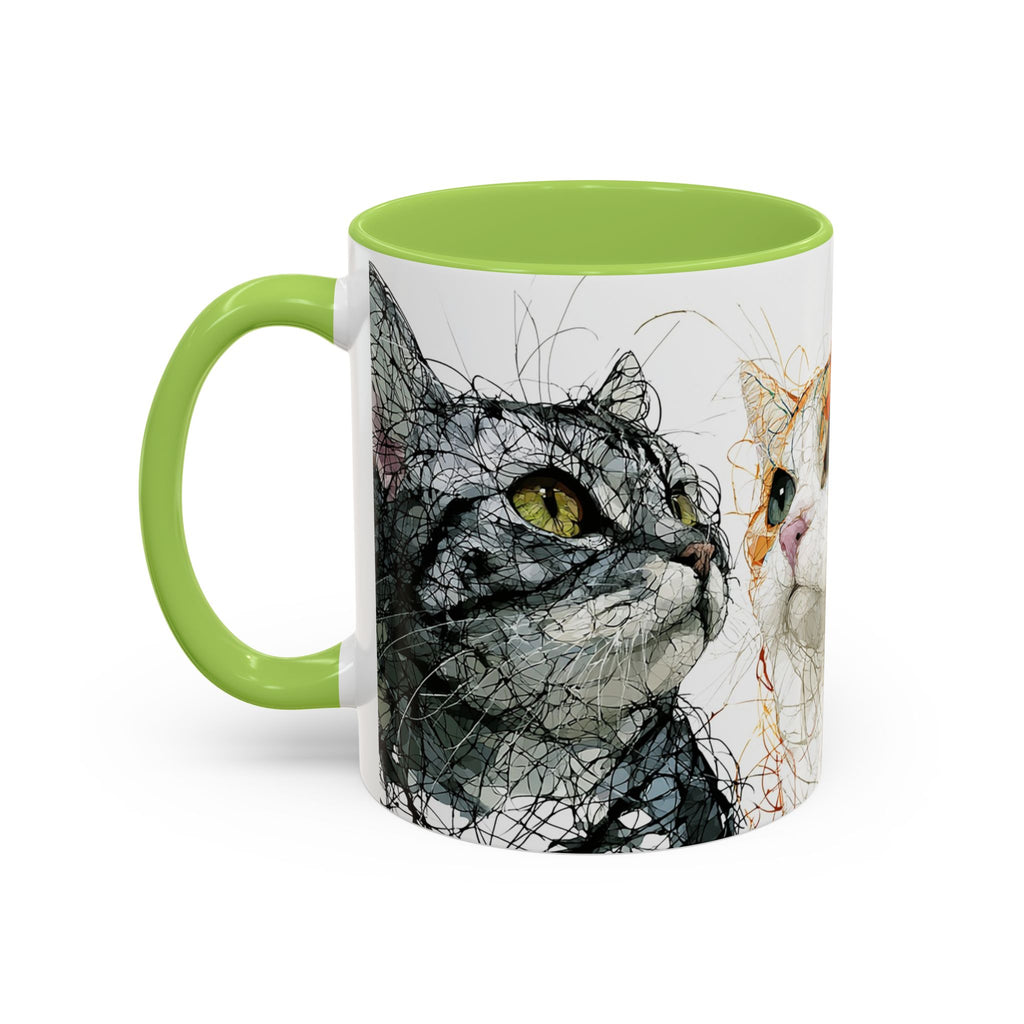 Artistic Orange Tabby Cat Accent Coffee Mug — 11/15oz