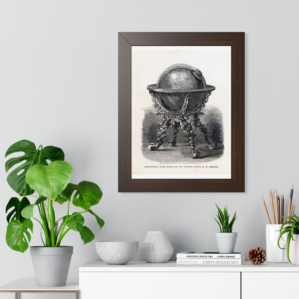 Antique Globe Illustration Framed Poster