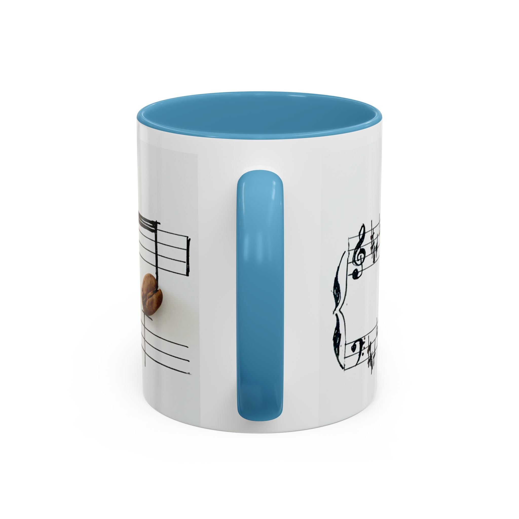 Coffee Lover Music Mug — "Love Coffee" Musical Notes Accent Mug (11/15 oz)