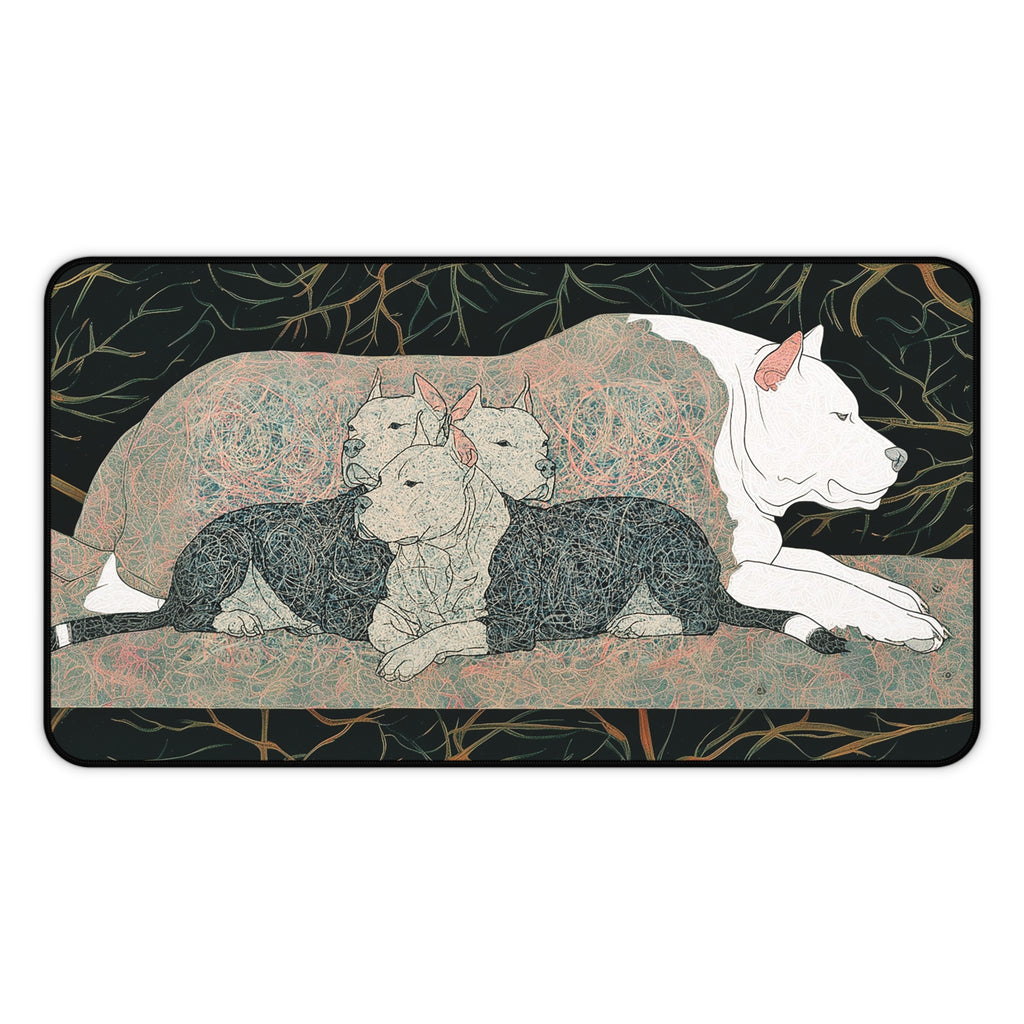 Dog Family Desk Mat — Artistic Sleeping Dogs Mouse Pad