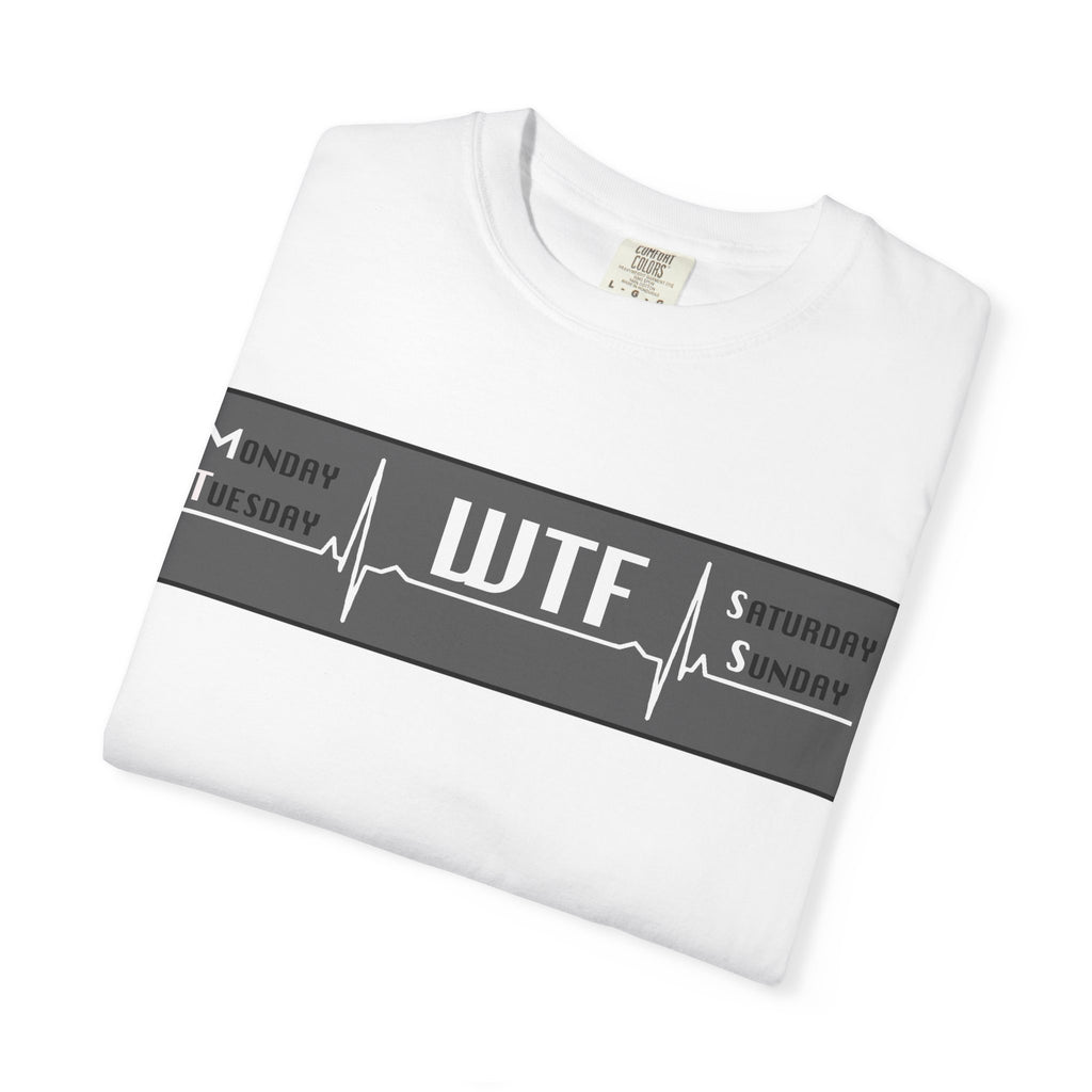WTF Weekend Vibes T-Shirt — Funny Monday To Sunday ECG Graphic Tee