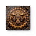 Lion Mandala Cork Coasters — Set of 4 Decorative Drink Coasters