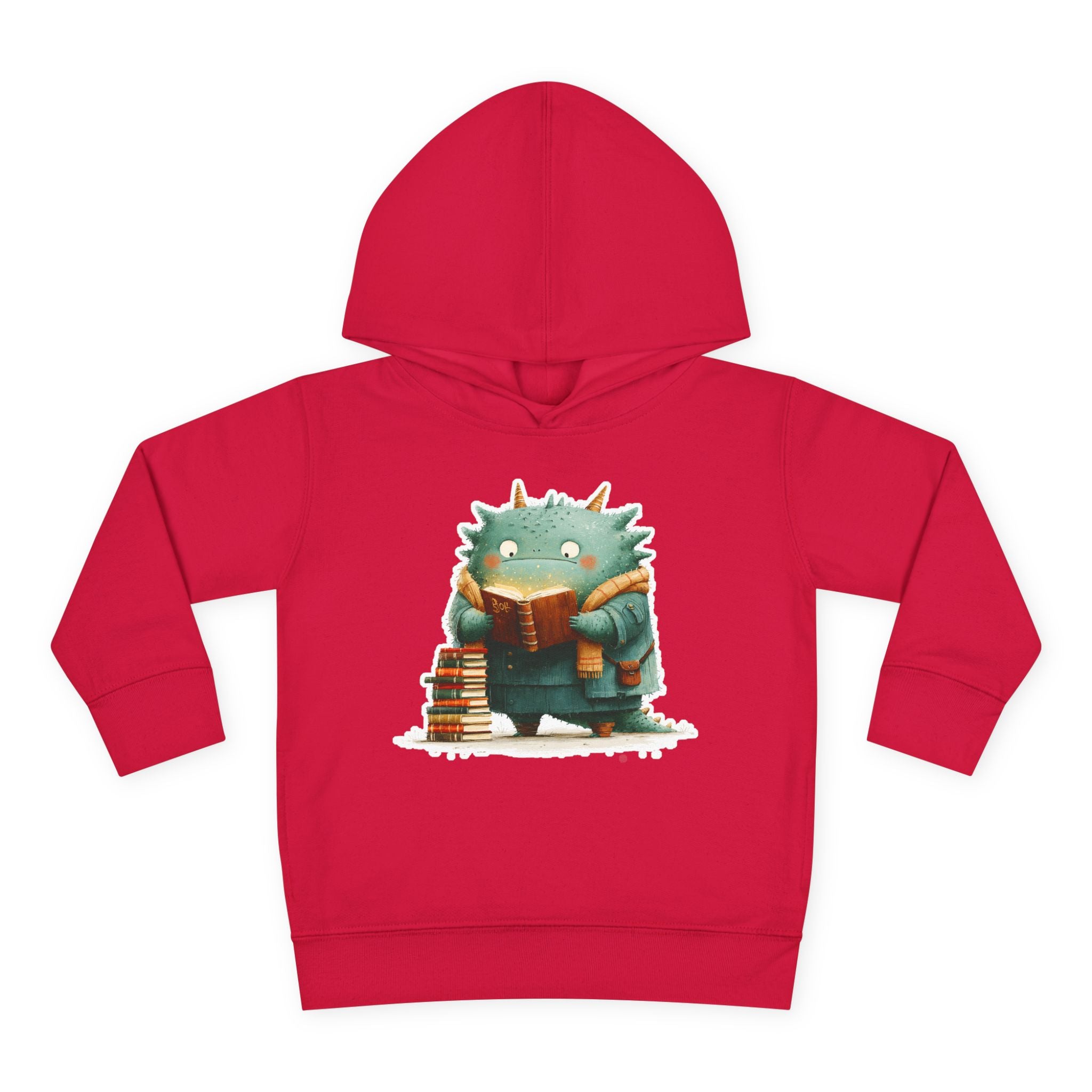 Toddler Hoodie — Cute Reading Monster Graphic Pullover