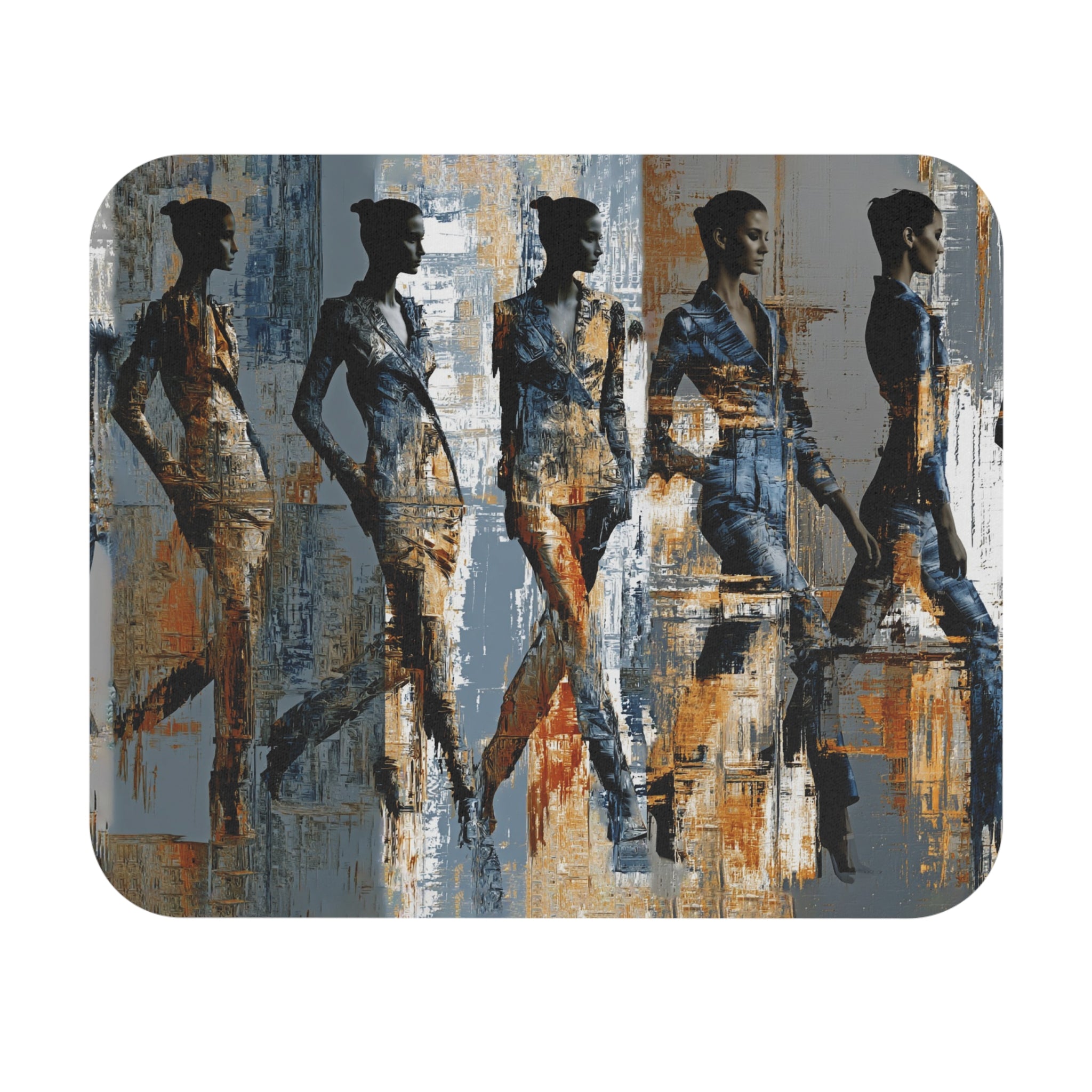 Abstract Ballet Dancers Rectangle Mouse Pad — Modern Artistic Figurative Desk Mat