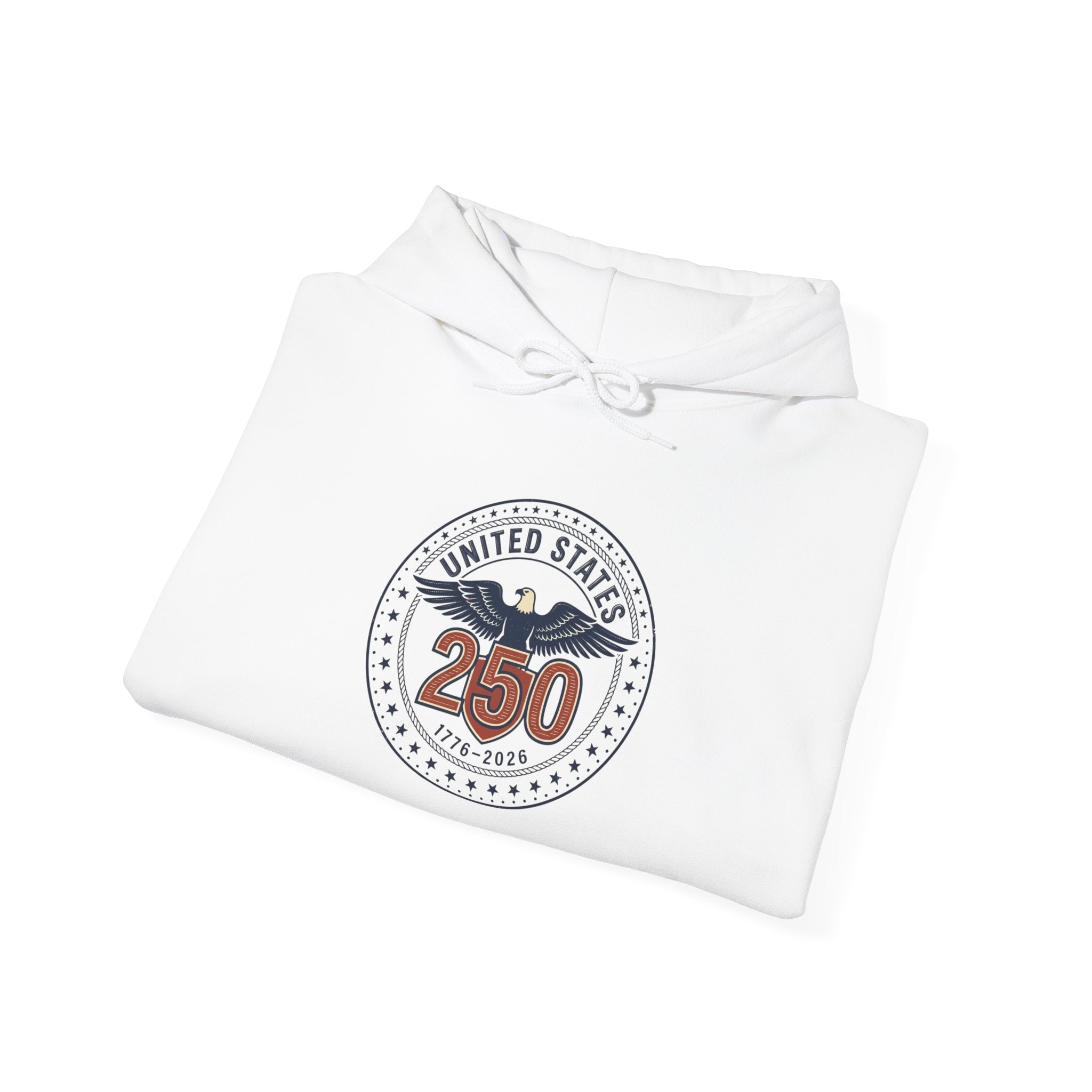 250 Years Patriotic Seal Hoodie | 4th of July Anniversary, USA Bicentennial Style