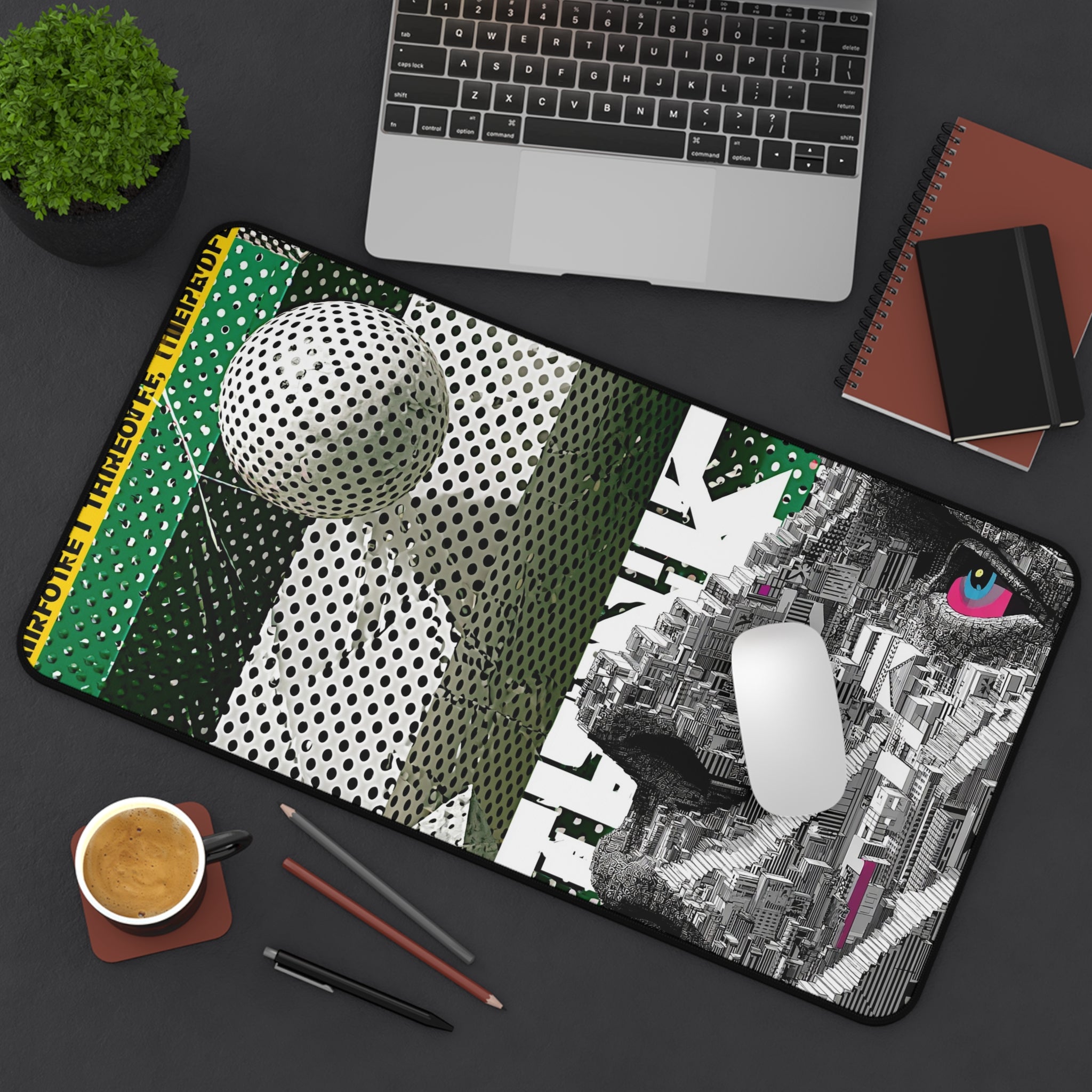 Abstract Lion Desk Mat — Modern Pop Art Gaming Mouse Pad