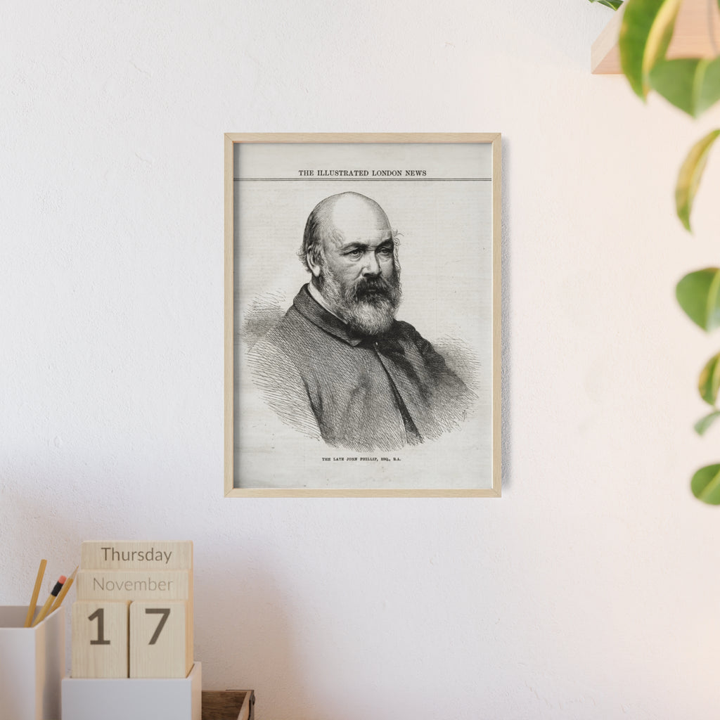 The Late John Phillip, Esq. Framed Vintage Portrait Print — Illustrated London News Gentleman Poster