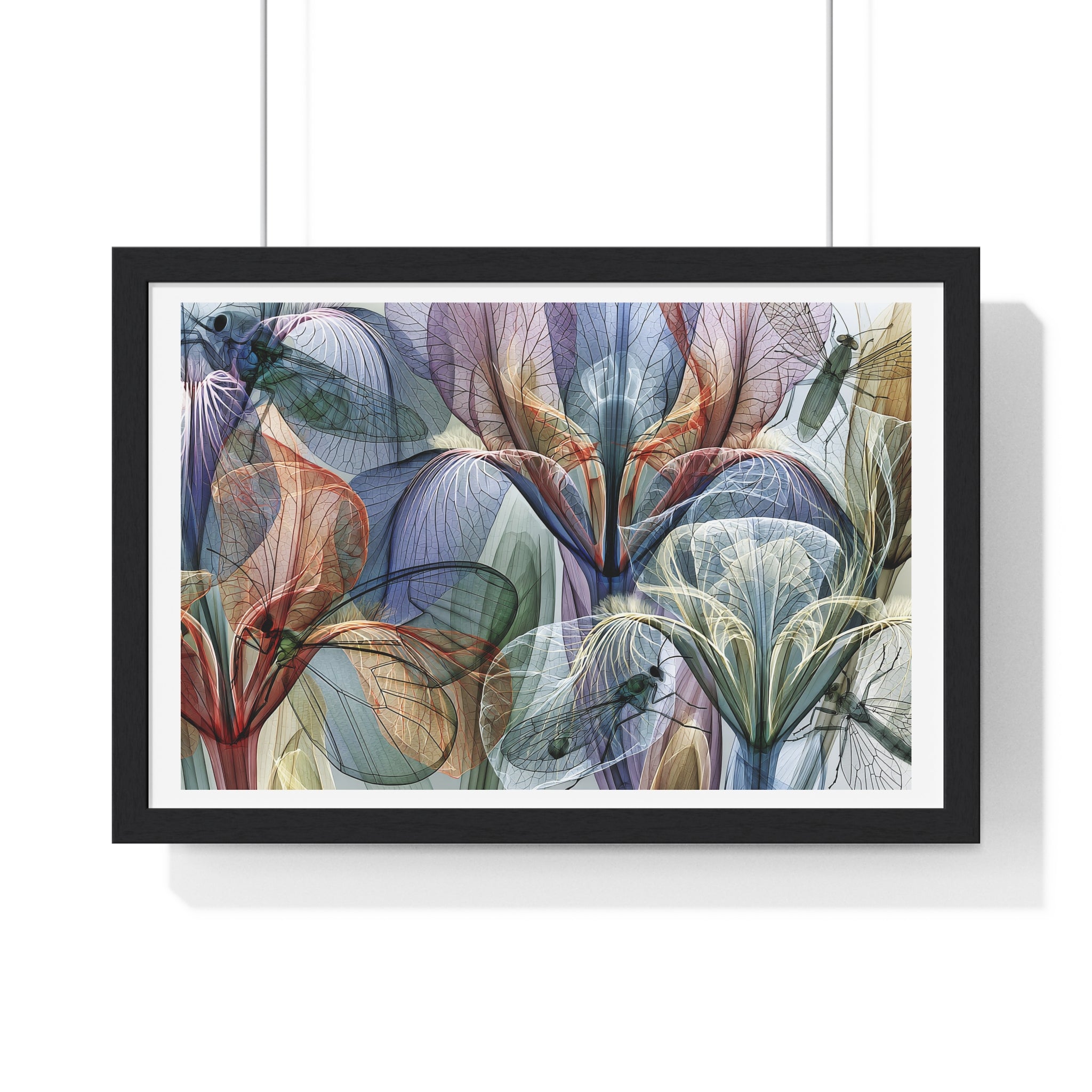 Framed Floral Art Print — Abstract Translucent Lily Poster
