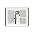 Vintage Illustrated Poster with Wooden Frame — Antique Newspaper Art Print
