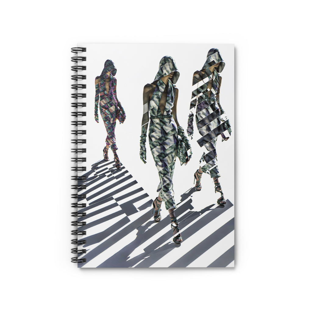 Fashion Runway Spiral Notebook — Chic Model Silhouette Journal (Ruled)