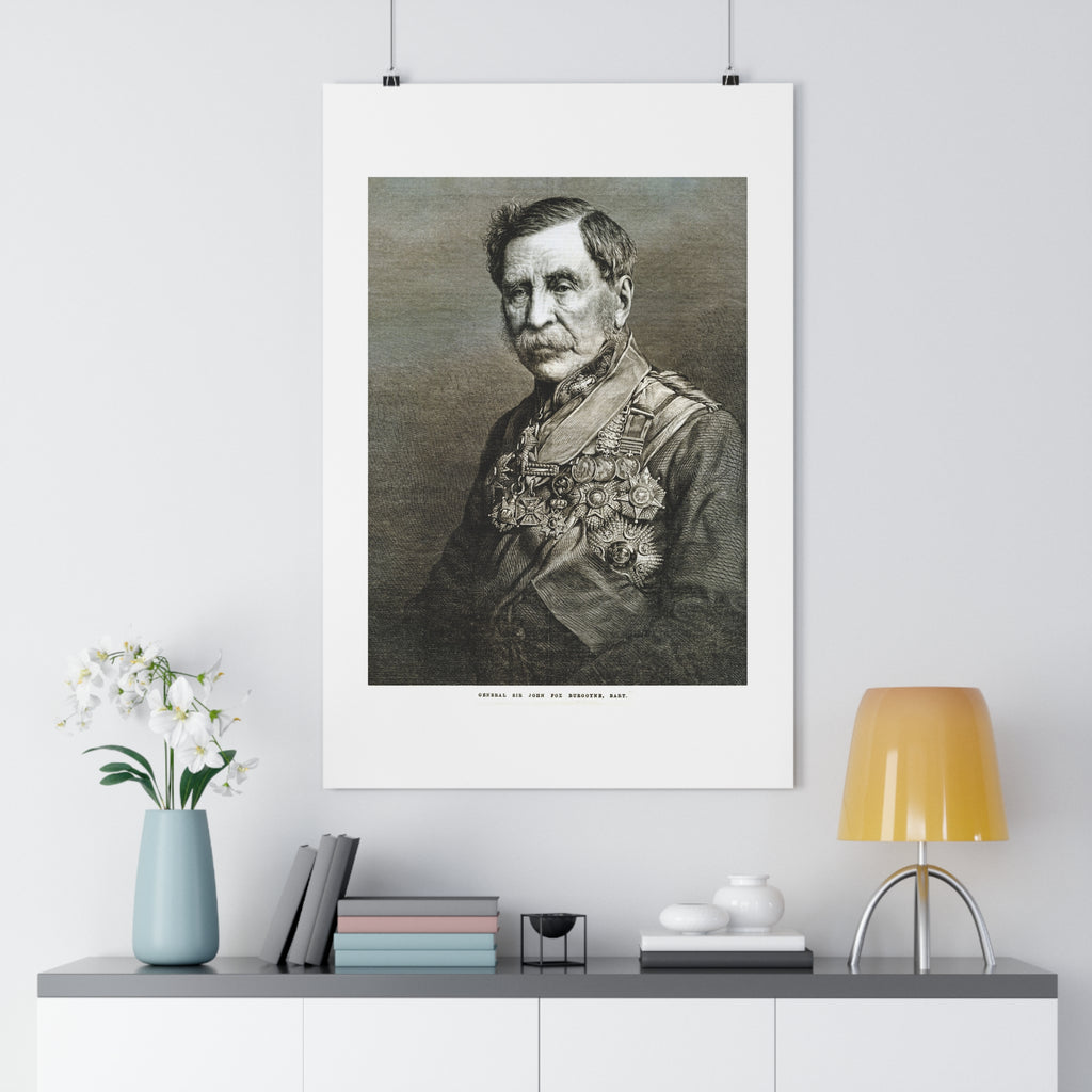Vintage Military Portrait Poster — Antique Officer Illustration Wall Art