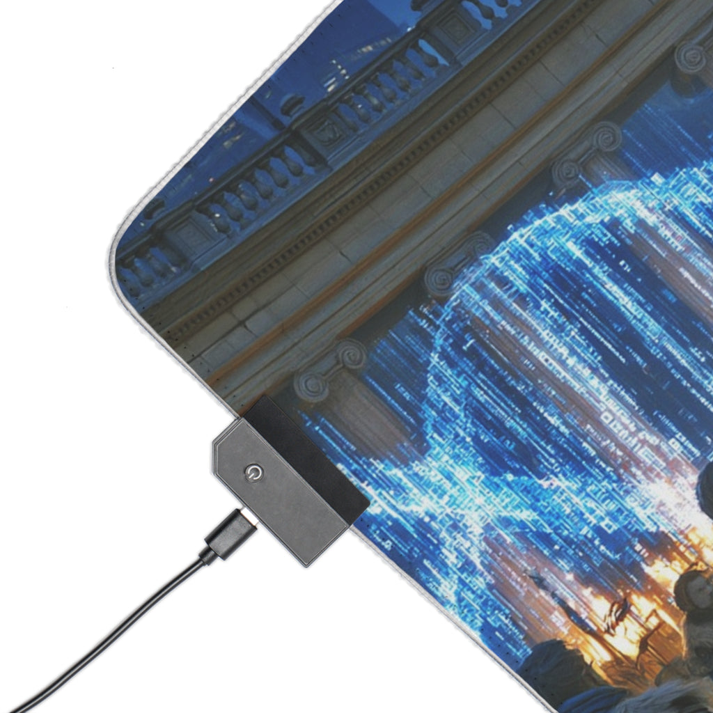 LED Gaming Mouse Pad — Arcane Sorcerer Fountain RGB Desk Mat