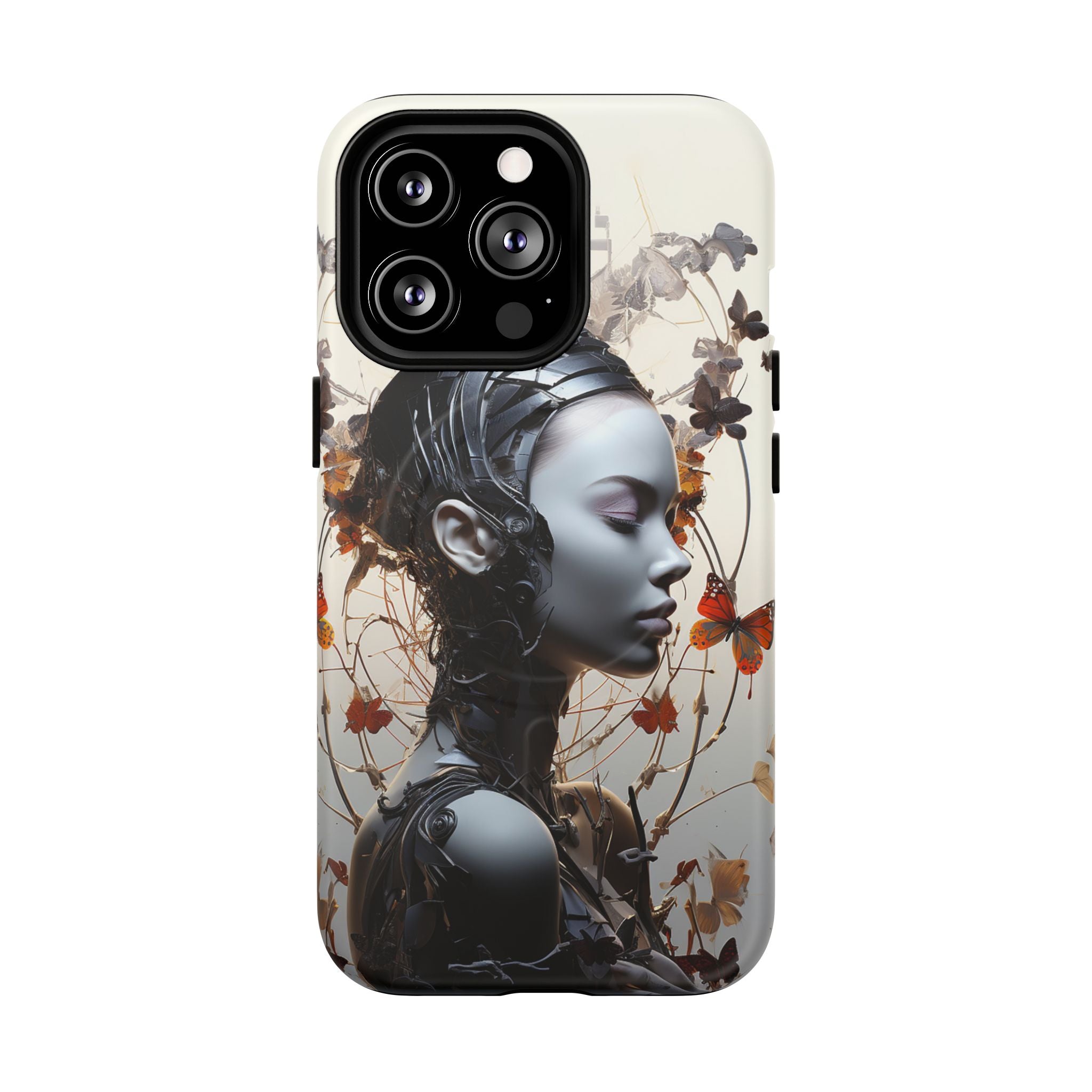 Art Nouveau Cyberpunk Phone Case — Surreal Floral Femme Tough Magnetic Case