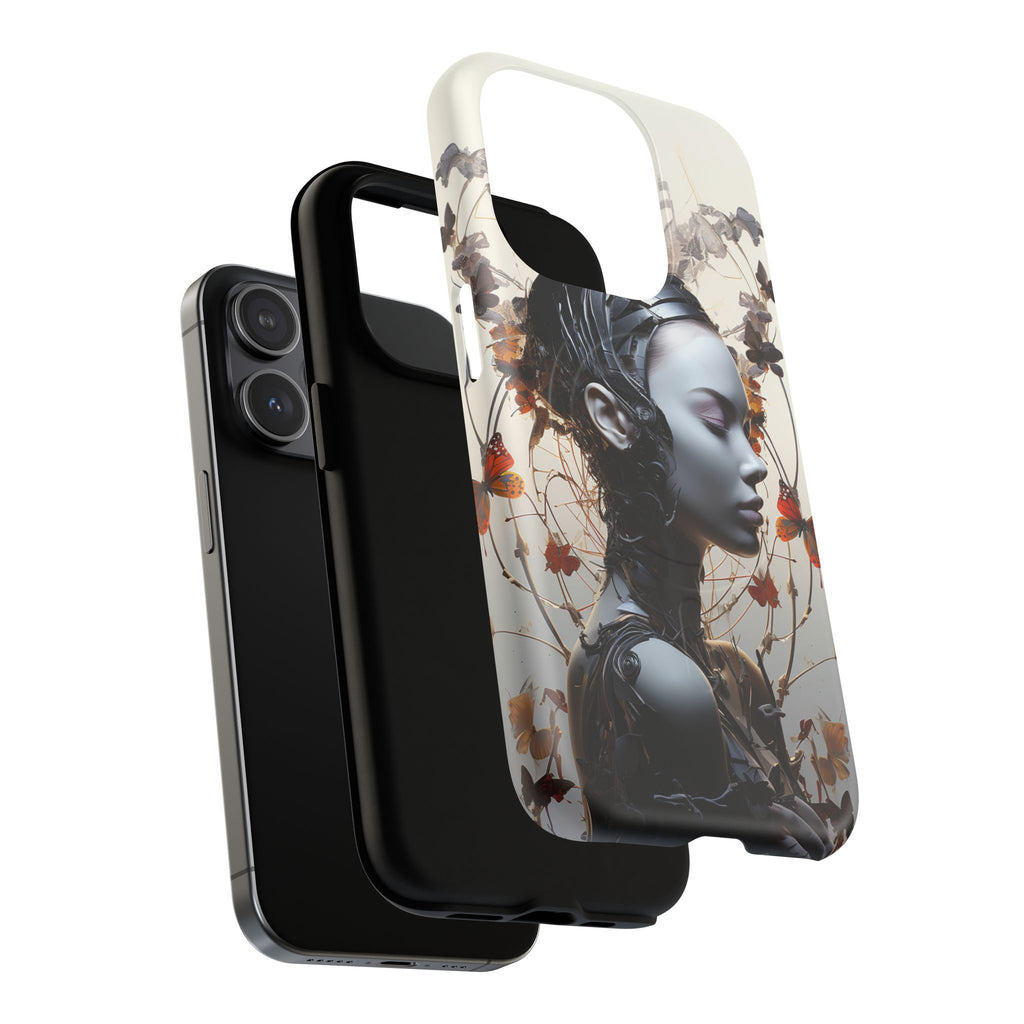 Art Nouveau Cyberpunk Phone Case — Surreal Floral Femme Tough Magnetic Case