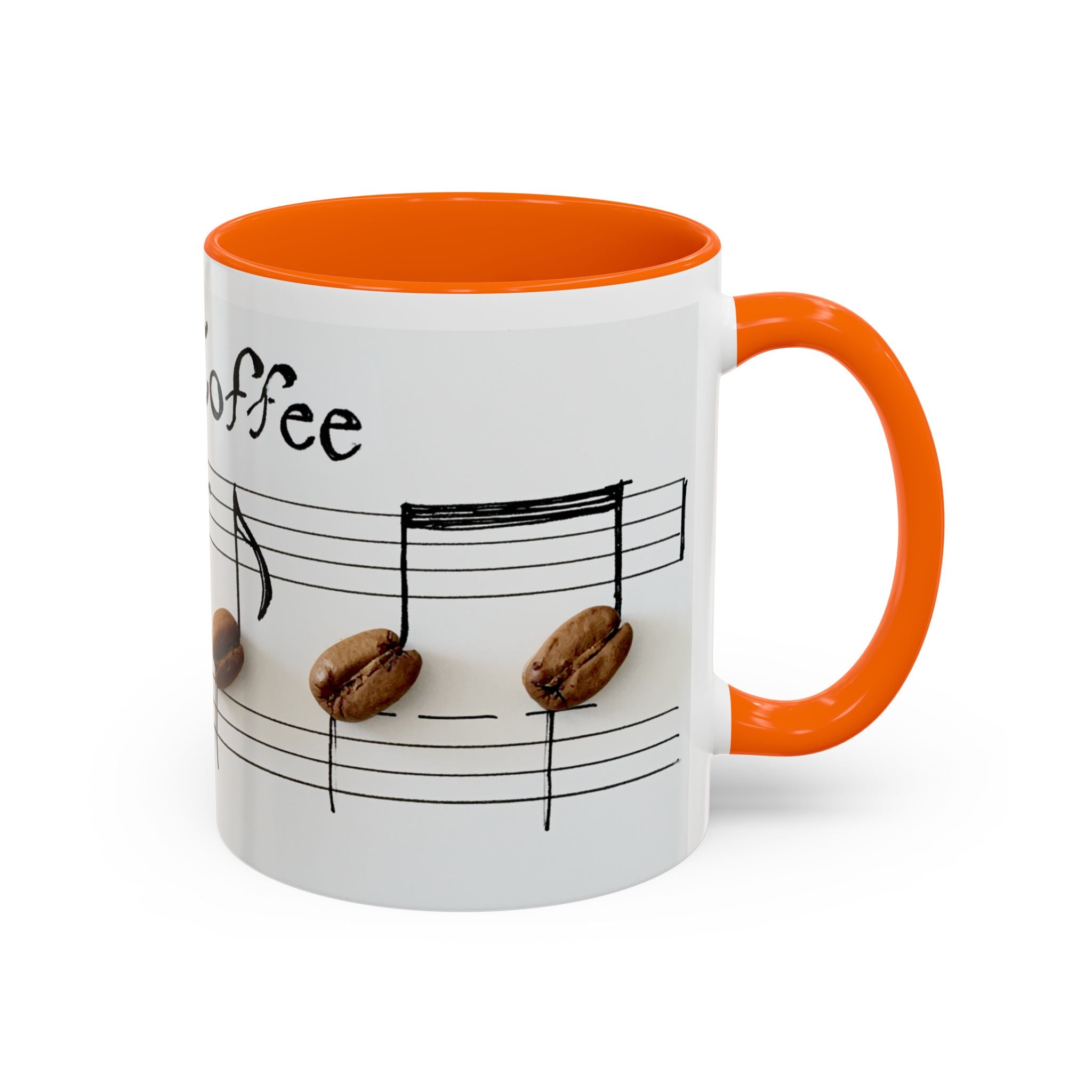 Coffee Lover Music Mug — "Love Coffee" Musical Notes Accent Mug (11/15 oz)