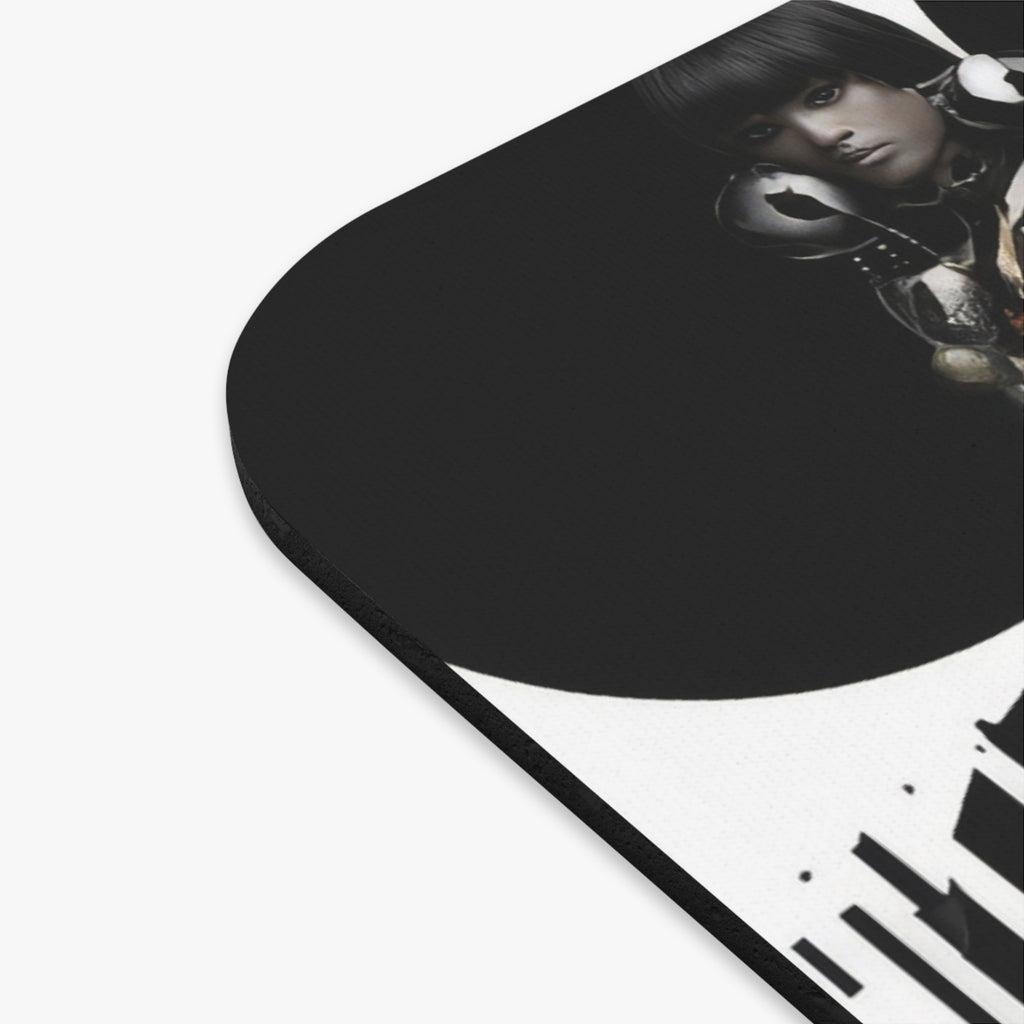 Monochrome Fashion Mouse Pad — Black & White Geometric Model Print