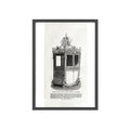 Chair of the GRAND DUKES of TUSCANY. Antique Carriage Print Poster with Wooden Frame — Vintage Engraving Wall Art